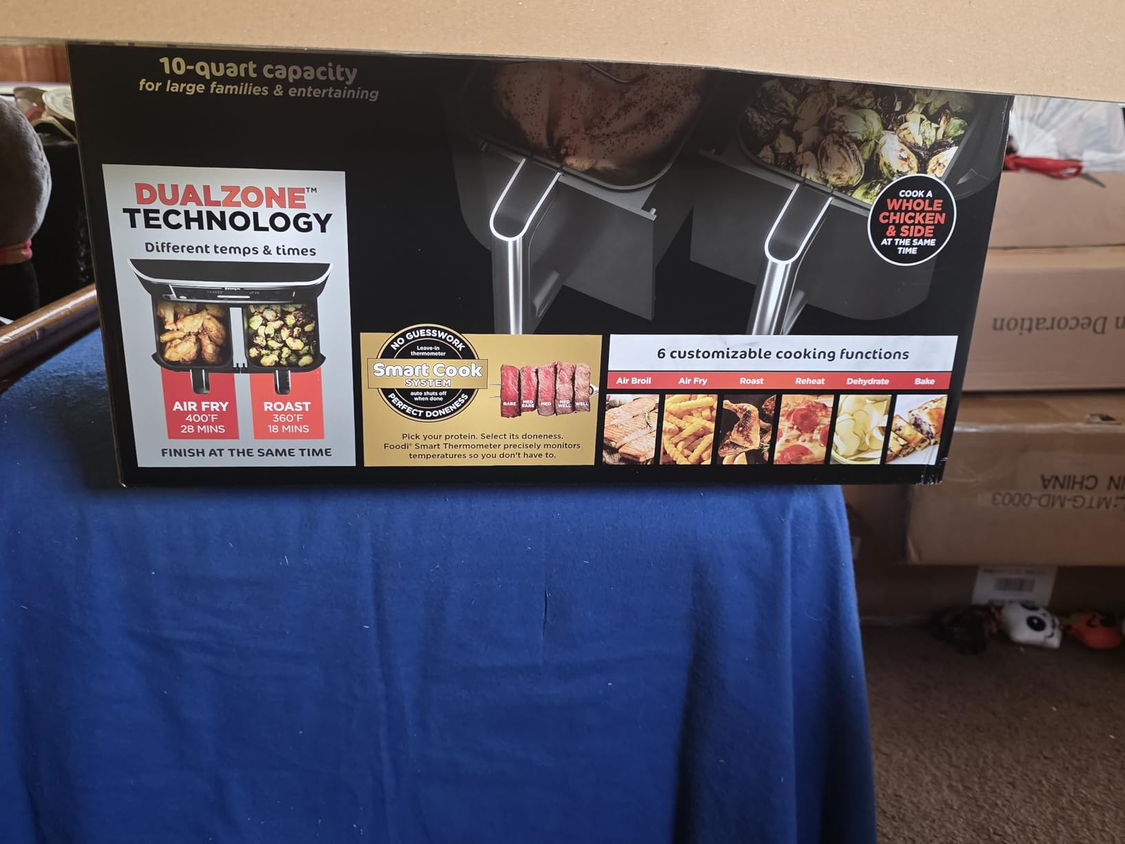Ninja Foodi Air Fryer, 10 Qt DualZone Smart XL, 6-in-1, Black, DZ550 customer photo 1
