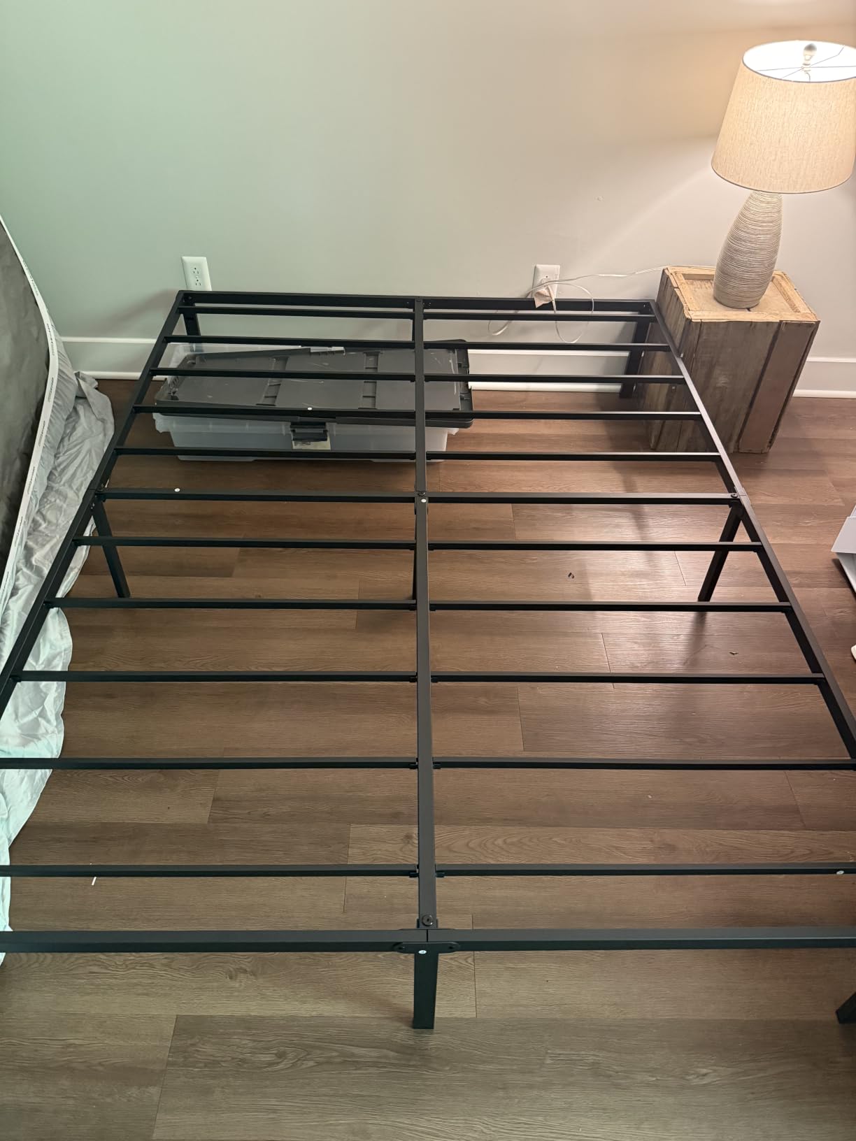 NEW JETO Metal Bed Frame,Queen Size Bed Frame with Storage Space,14 Inch customer photo 1