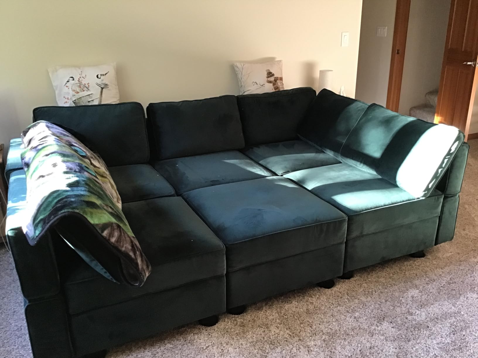 Belffin Modular Velvet Sectional Sofa with Chaise Lounge Sectional Sleeper Sofa with Storage Chaise Bed Couch for Living Room Grey customer photo 1