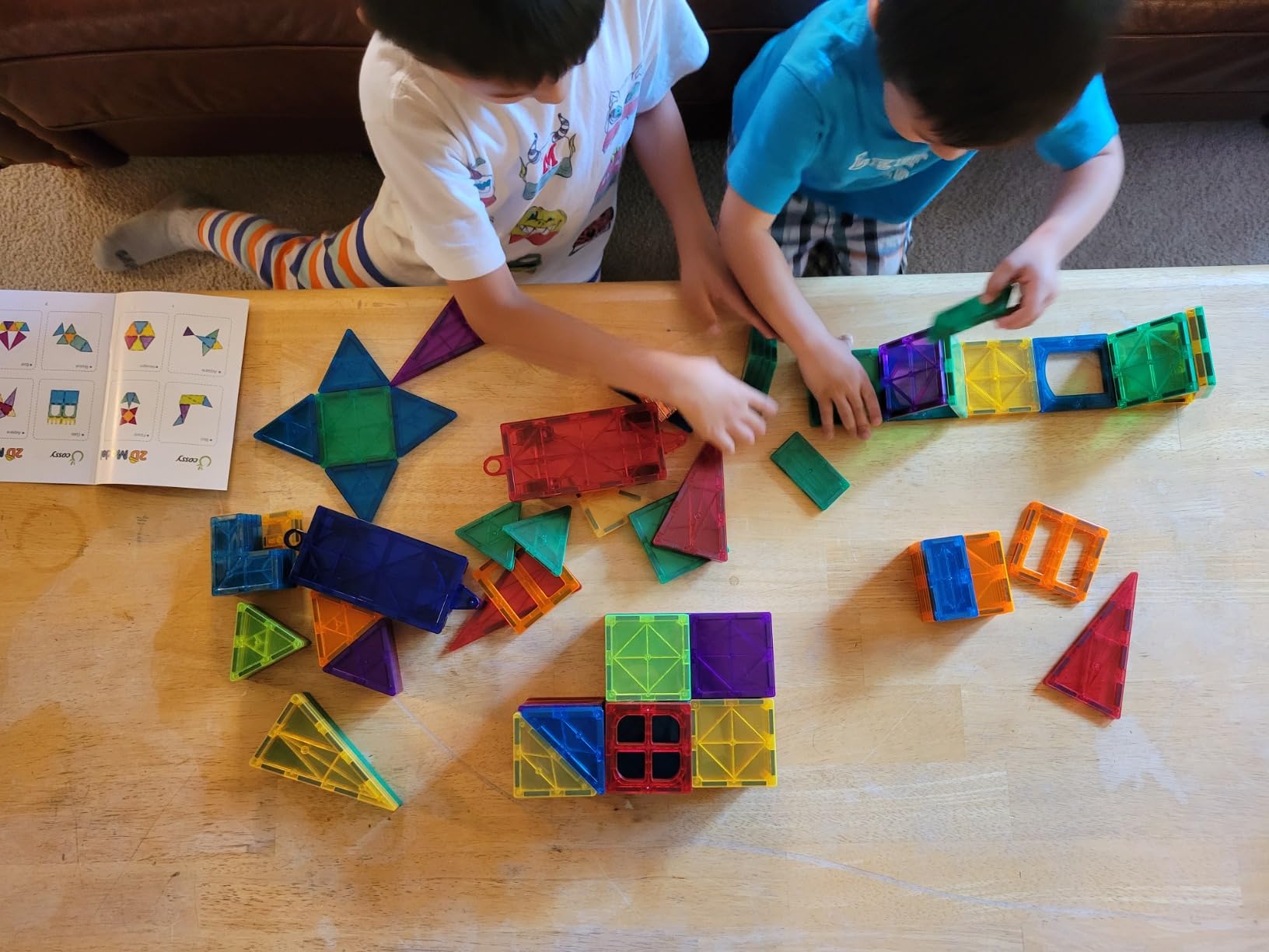 cossy 120Pcs Magnetic Tiles Magnetic 3D Building Blocks Set, Construction Toys for 3 4 5 6 7 8 Year Old Boy and Girl with Stronger Magnets, Educational Toys, Recreational, Conventional customer photo 1