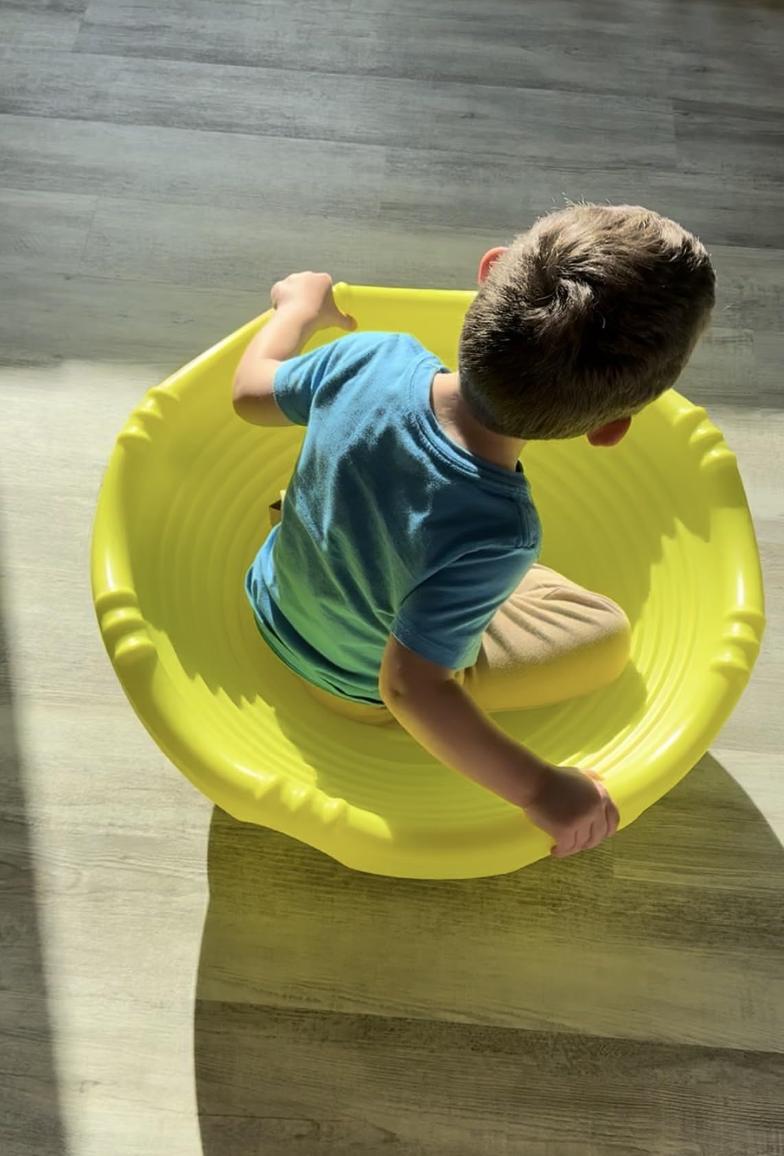 Simplay3 Two Sided Rock Around Wobble Disk and Climbing Dome for Toddlers and Kids - Rocking and Climbing - Indoor/Outdoor - Yellow/Green, Made in USA (1 Pack) customer photo 2
