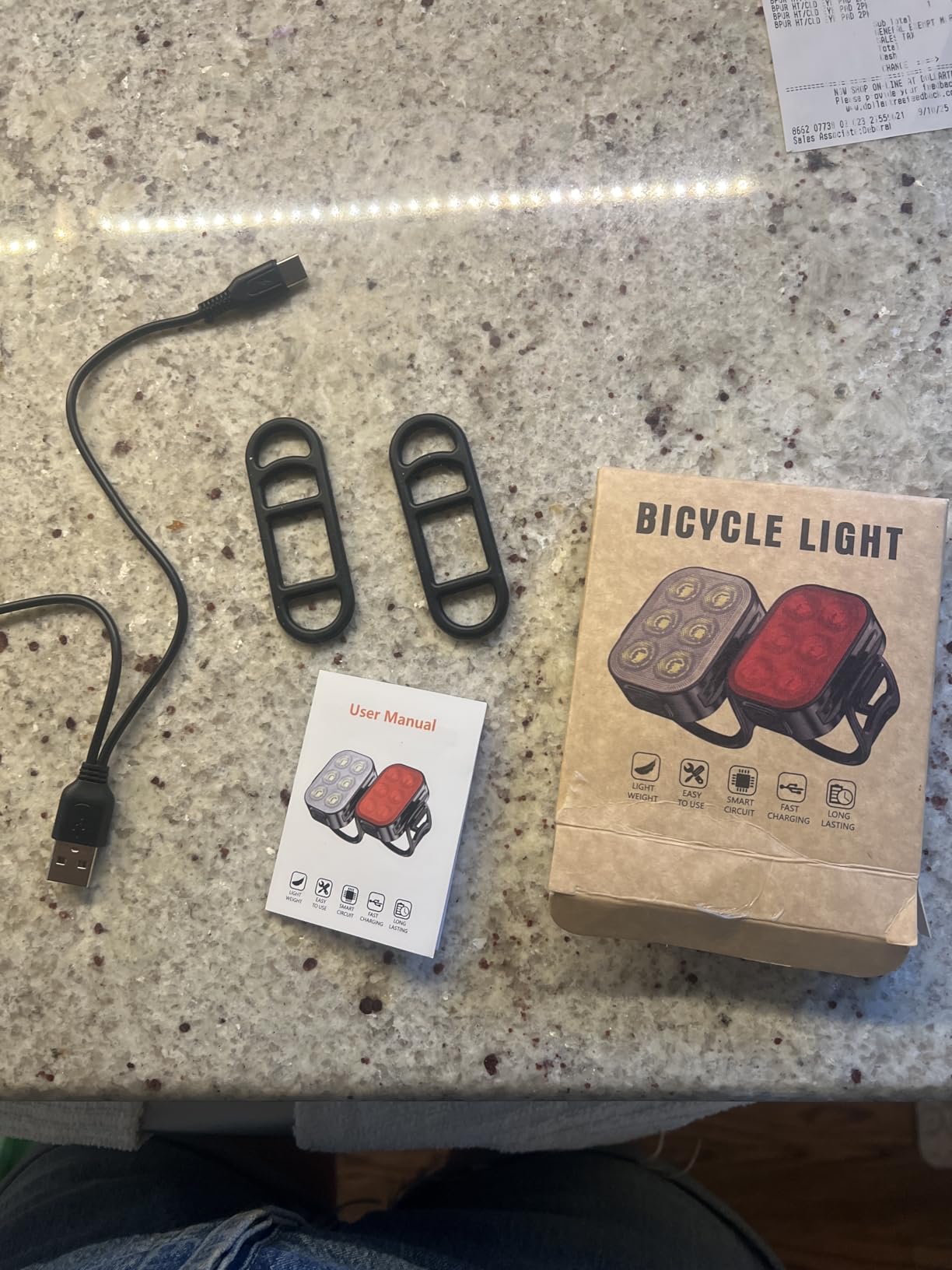 Zewdov Bike Lights for Night Riding, Rechargeable Bike Light Front and Back customer photo 1