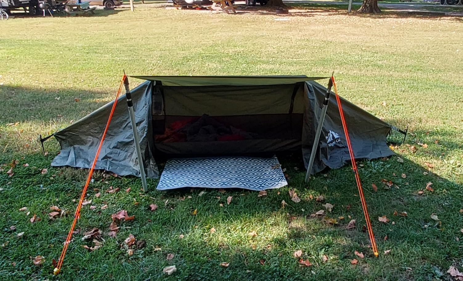 Night Cat Flat Lay Hammock Tent with Mosquito Net Waterproof Rainfly for 1 Person Backpacking Hiking Camping Lightweight 330LBS 87x28x19in customer photo 1