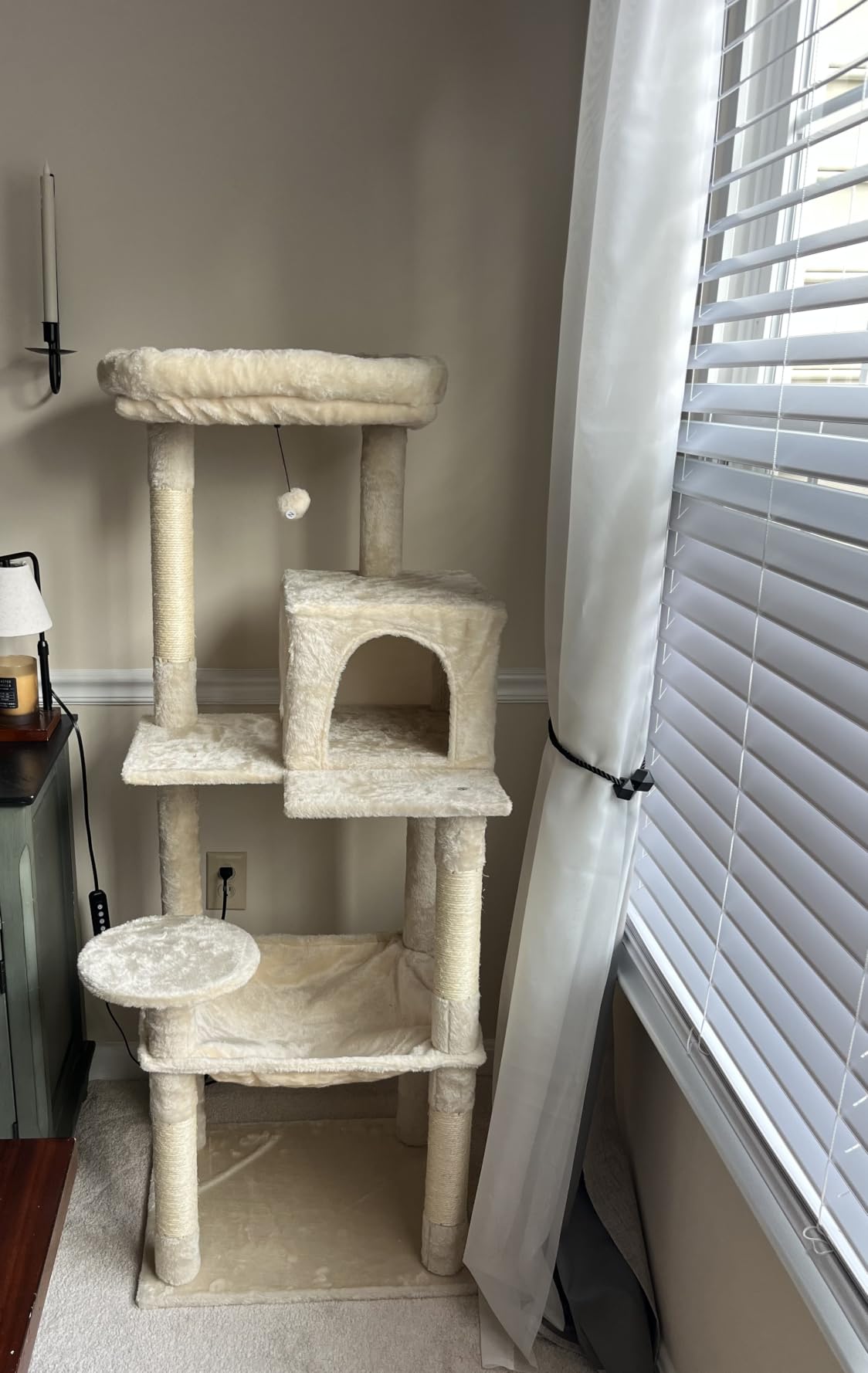 MUTTROS Cat Tree for Large Cats Adult with Metal Plush Big Hammock, 56.3