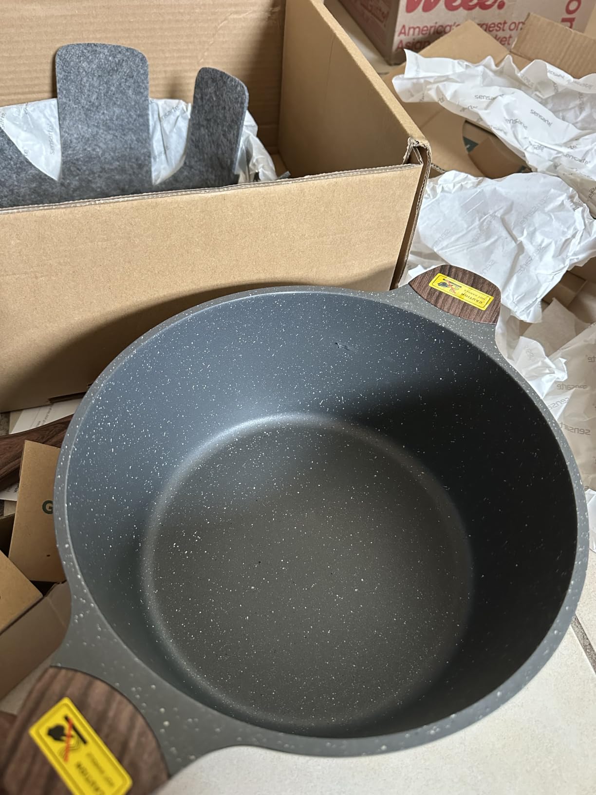 SENSARTE Nonstick Ceramic Cookware Set, 13-pcs Non-toxic Pots and Pans Set customer photo 1