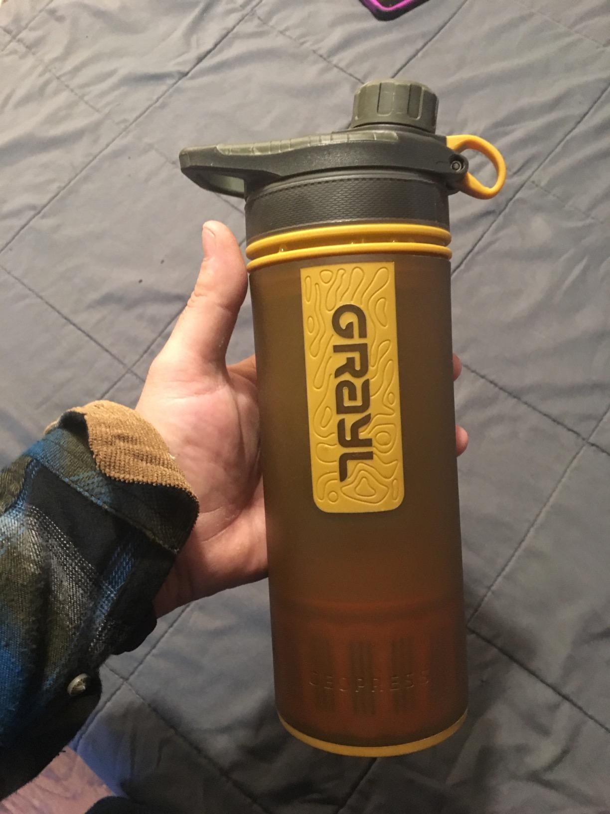 GRAYL GeoPress 24 oz Water Purifier & Water Filter Bottle, Black Camo customer photo 1