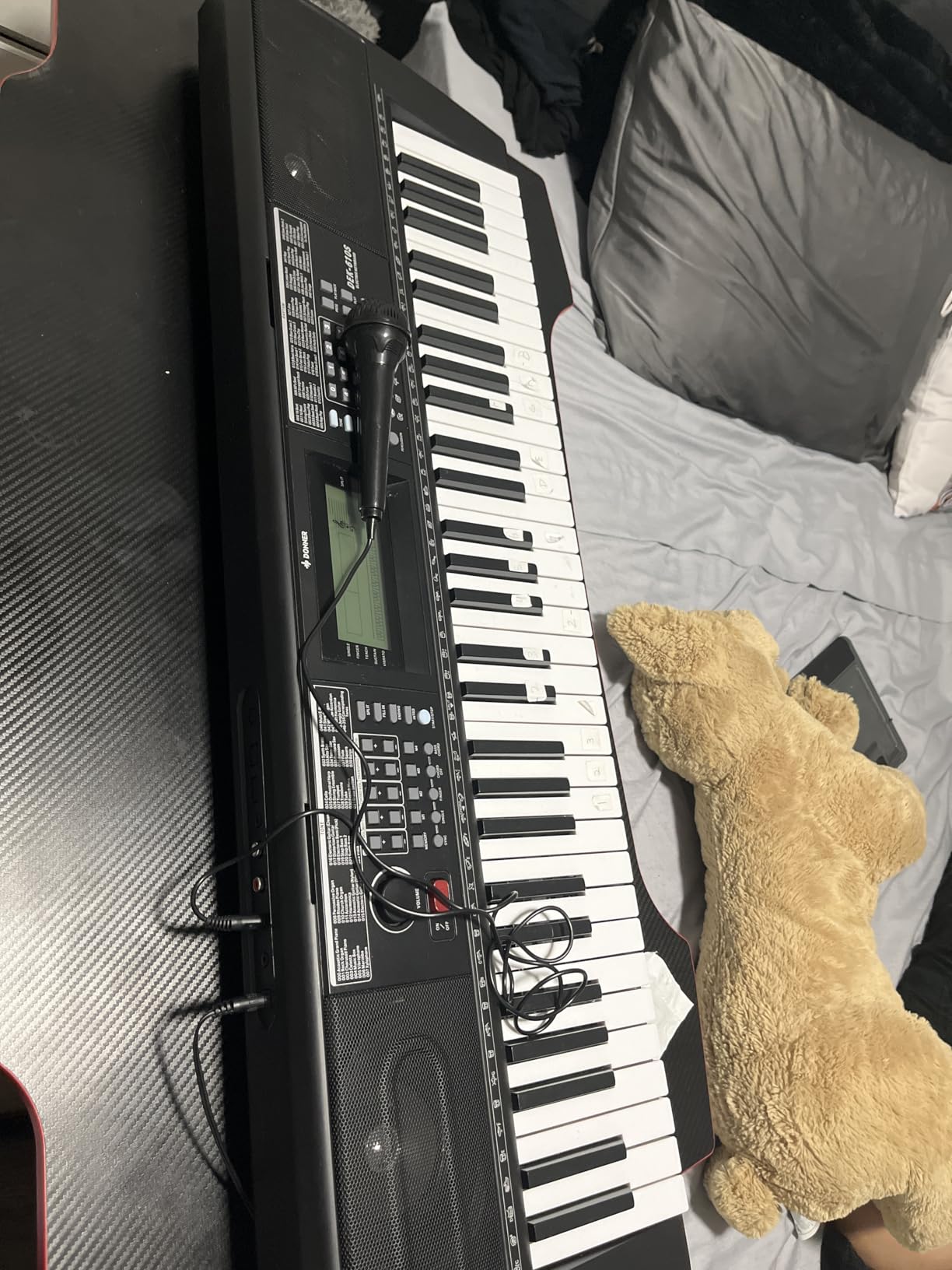 Donner 61 Key Keyboard Piano, Electric Piano Keyboard Kit with 249 Voices, 249 Rhythms - Includes Piano Stand, Stool, Microphone, Gift for Beginners, Black (DEK-610S) customer photo 2