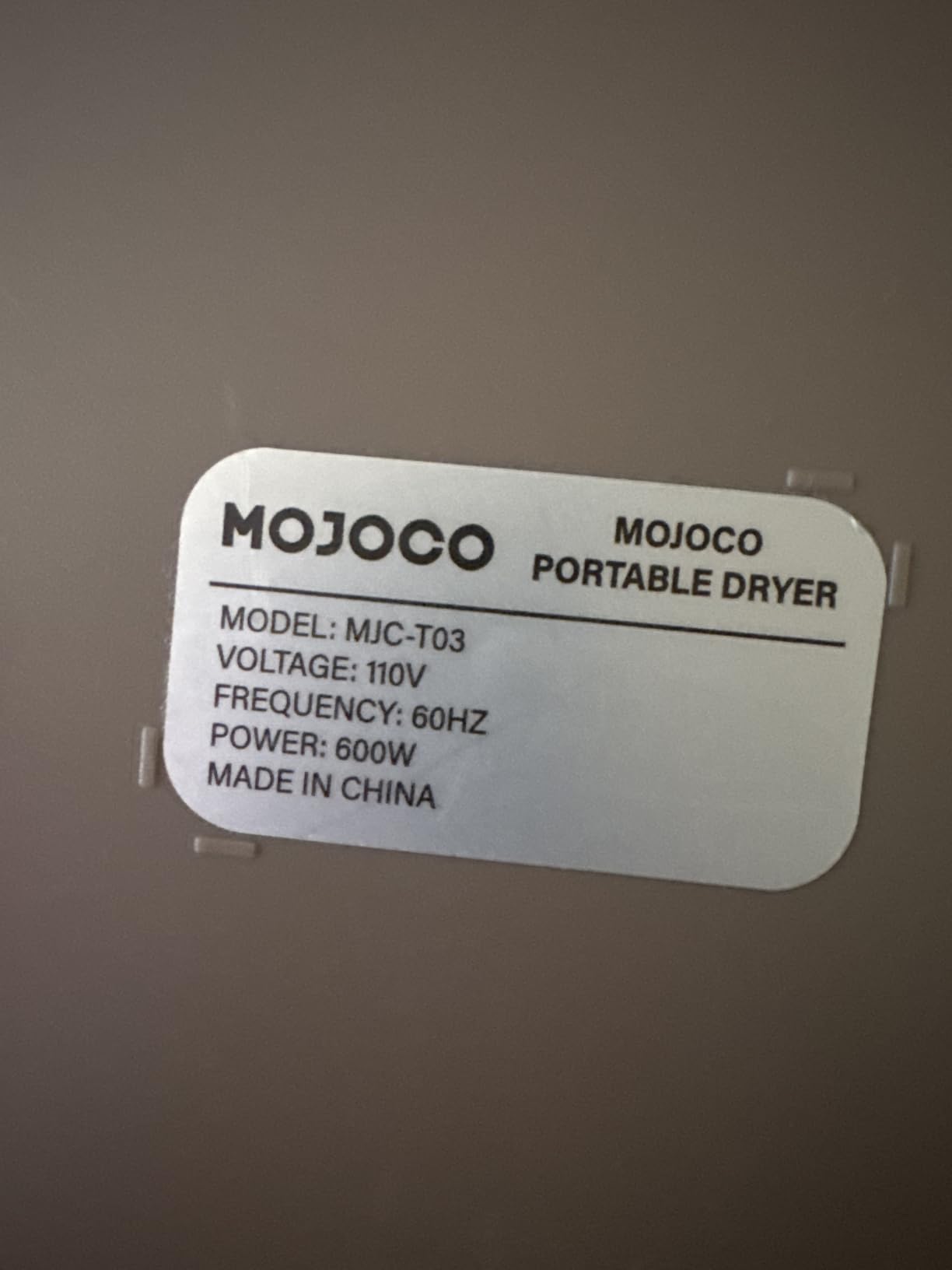 MOJOCO Portable Clothes Dryer - 600w Compact Dryer for Apartment, Travel customer photo 2