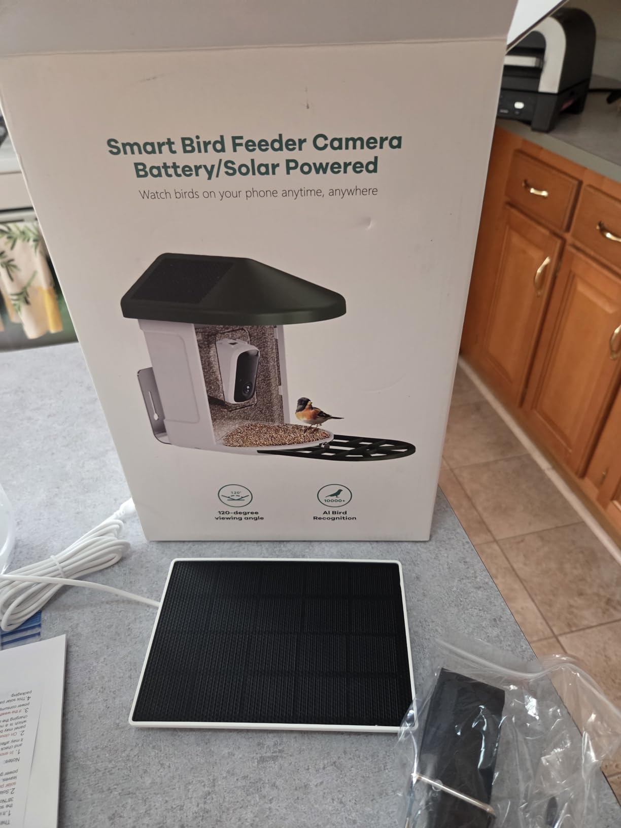 HARYMOR Smart Bird Feeder with Camera - AI Identify Birds Species, Solar Powered Bird House with Cam, 2L Large Capacity, 2K HD Video Live Stream, Instant Arrival Alerts - Green customer photo 1