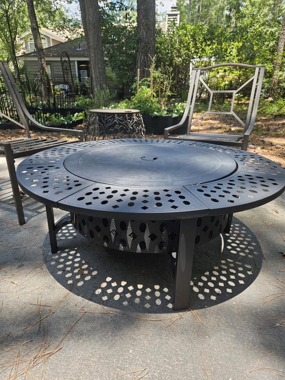 OutVue 36 Inch Fire Pit with 2 Grills,Wood Burning Fire Pits for Outside | Fire Pit with Lid, Poker & Round Waterproof Cover, BBQ& Outdoor Firepit & Round Metal Table 3 in 1 for Patio, Picnic, Party customer photo 1