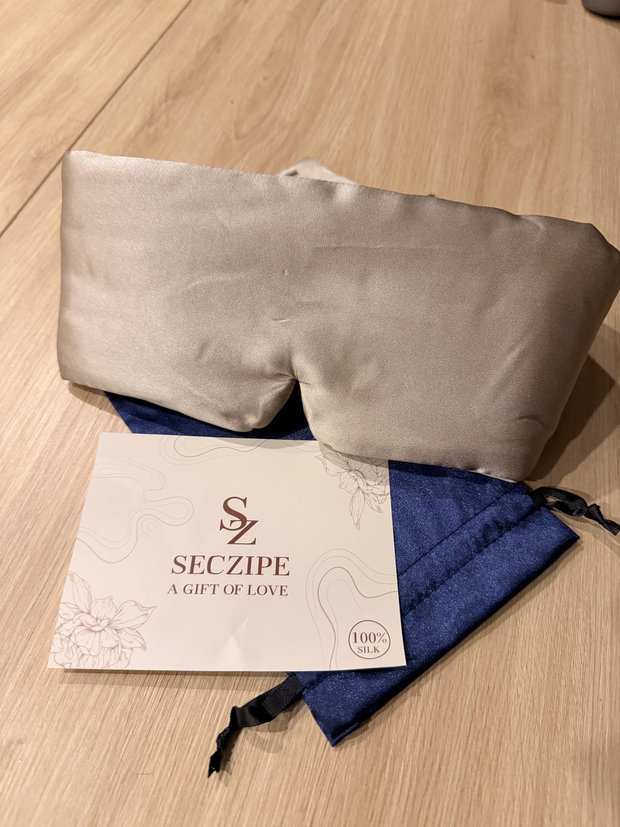 SECZIPE 100% Mulberry Silk Sleep Mask Eye Mask for Women Man with Adjustable Band, Side Sleeper Blackout customer photo 1