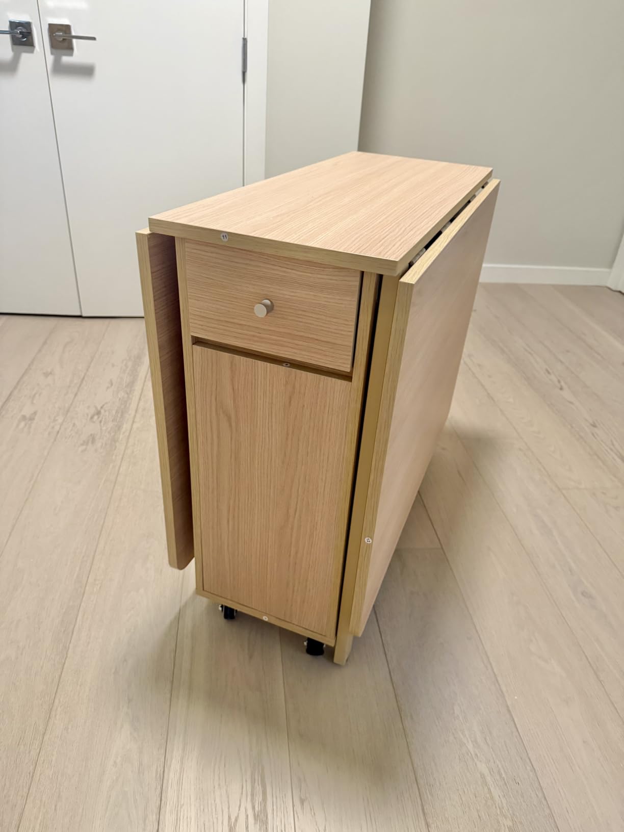COMUHOME Drop Leaf Folding Dining Table with Storage, Wheels, Space Saving customer photo 2