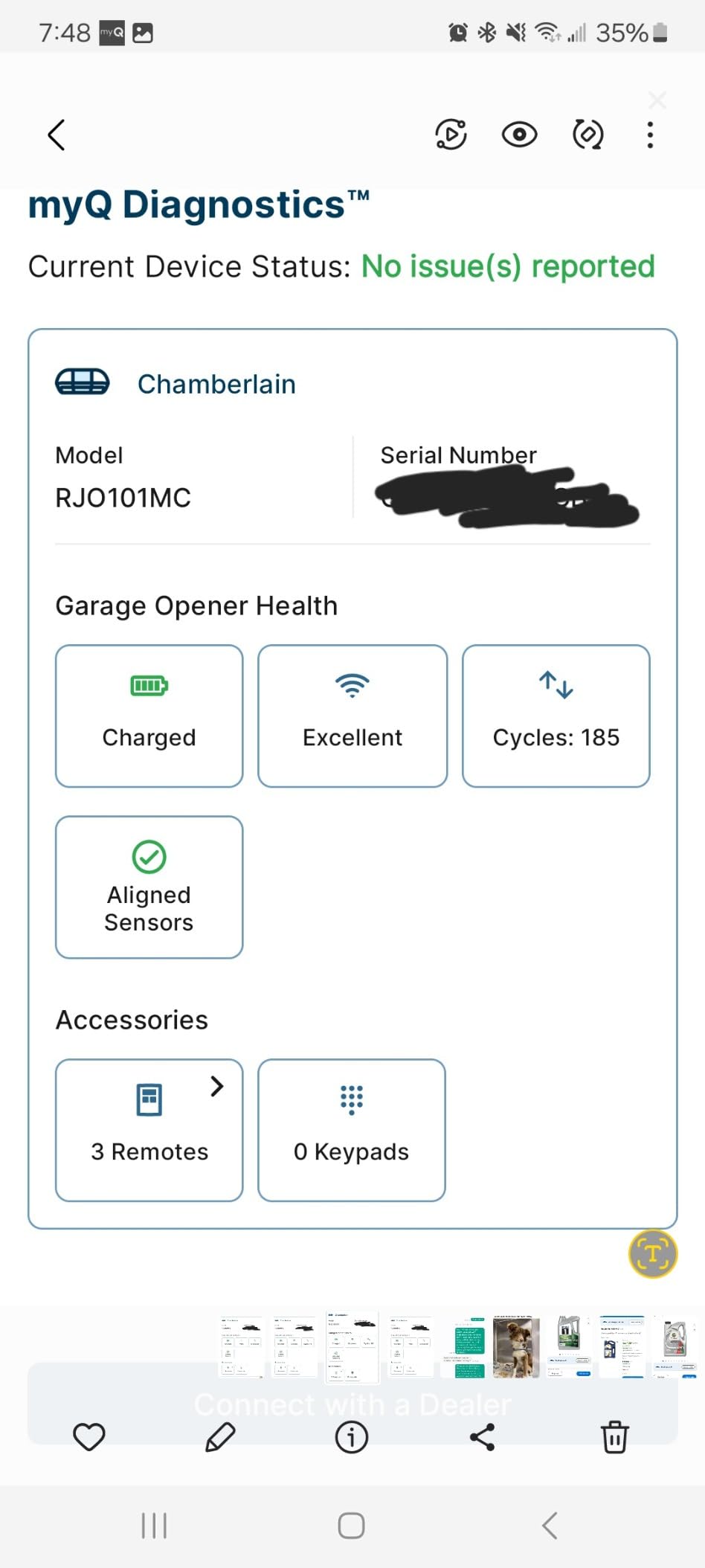Chamberlain Wall Mount myQ Garage Door Opener, Battery Backup customer photo 2