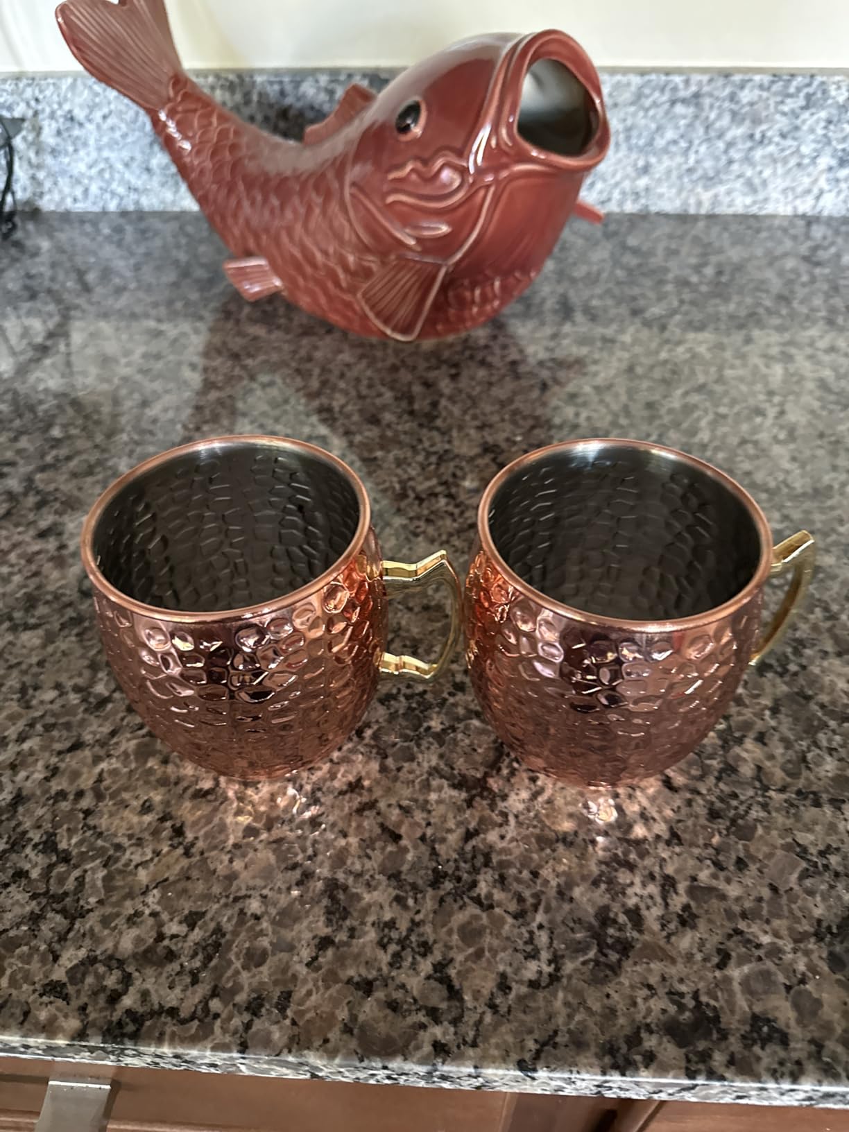Amrules 4 Pcs 16oz Moscow Mule Mugs Hammered with Angled Handle, Copper | 304 Stainless Steel Lining, Delicate Hammered Finish, Firm Handle customer photo 2