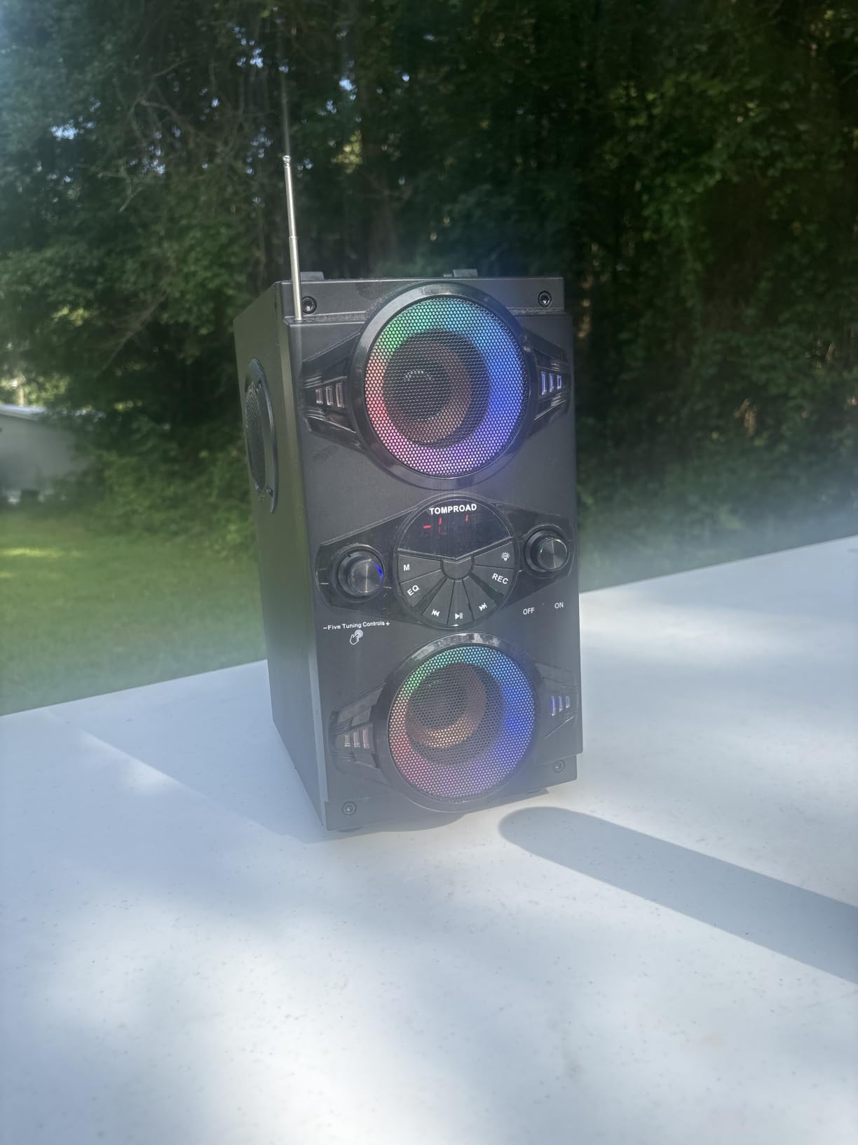 Bluetooth Speakers, 60W Portable Wireless Loud Outdoor Home Party Bluetooth Speaker with Subwoofer, FM Radio, LED Colorful Lights, Microphone, Remote and Big Powerful Stereo Deep Bass Sound Boombox customer photo 2