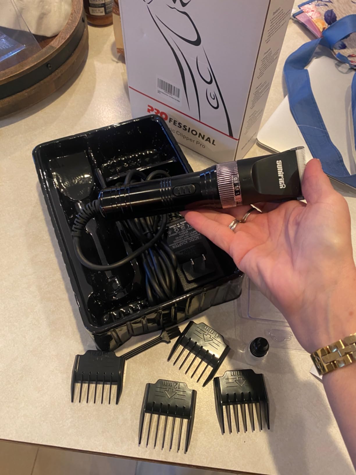 Professional Dog Grooming Clippers for Thick Coat - Dog Hair Trimmer for Grooming Kit- Sheep Shears for Thick Hair – Pet Grooming Clippers for Dogs, Cats, Sheeps, Horse (Black) customer photo 2