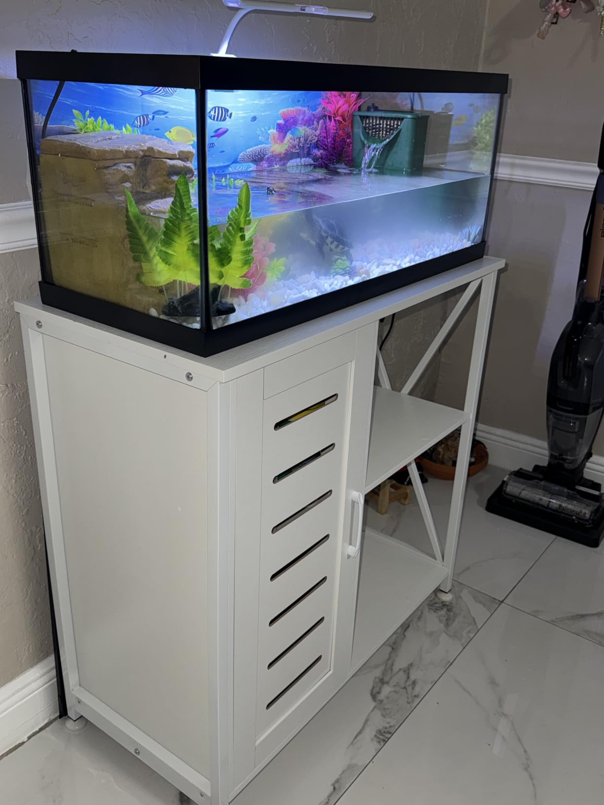 Herture 55-75 Gallon Fish Tank Stand, Reptile Tank Stand with Power Outlets customer photo 1