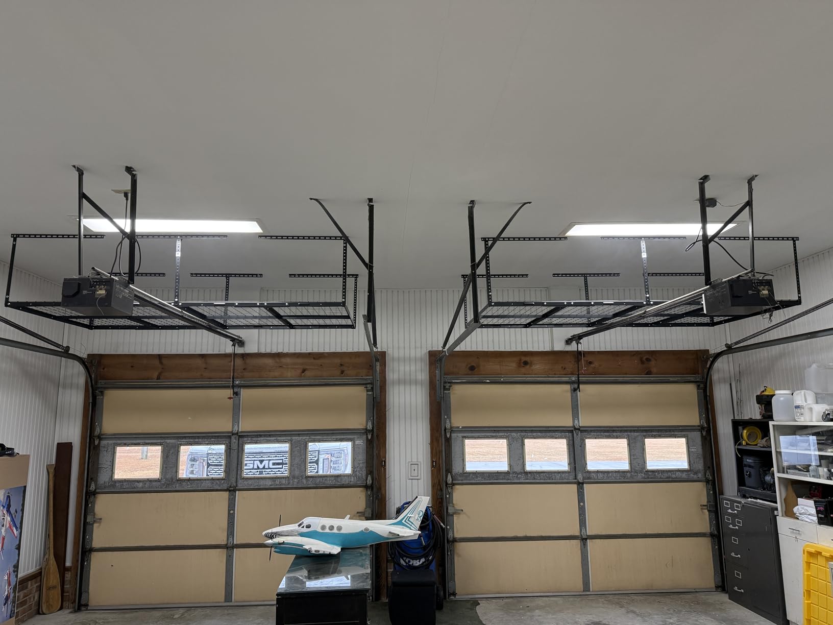 4x8ft Overhead Ceiling Garage Storage Rack, 750LBS Capacity, Black customer photo 1