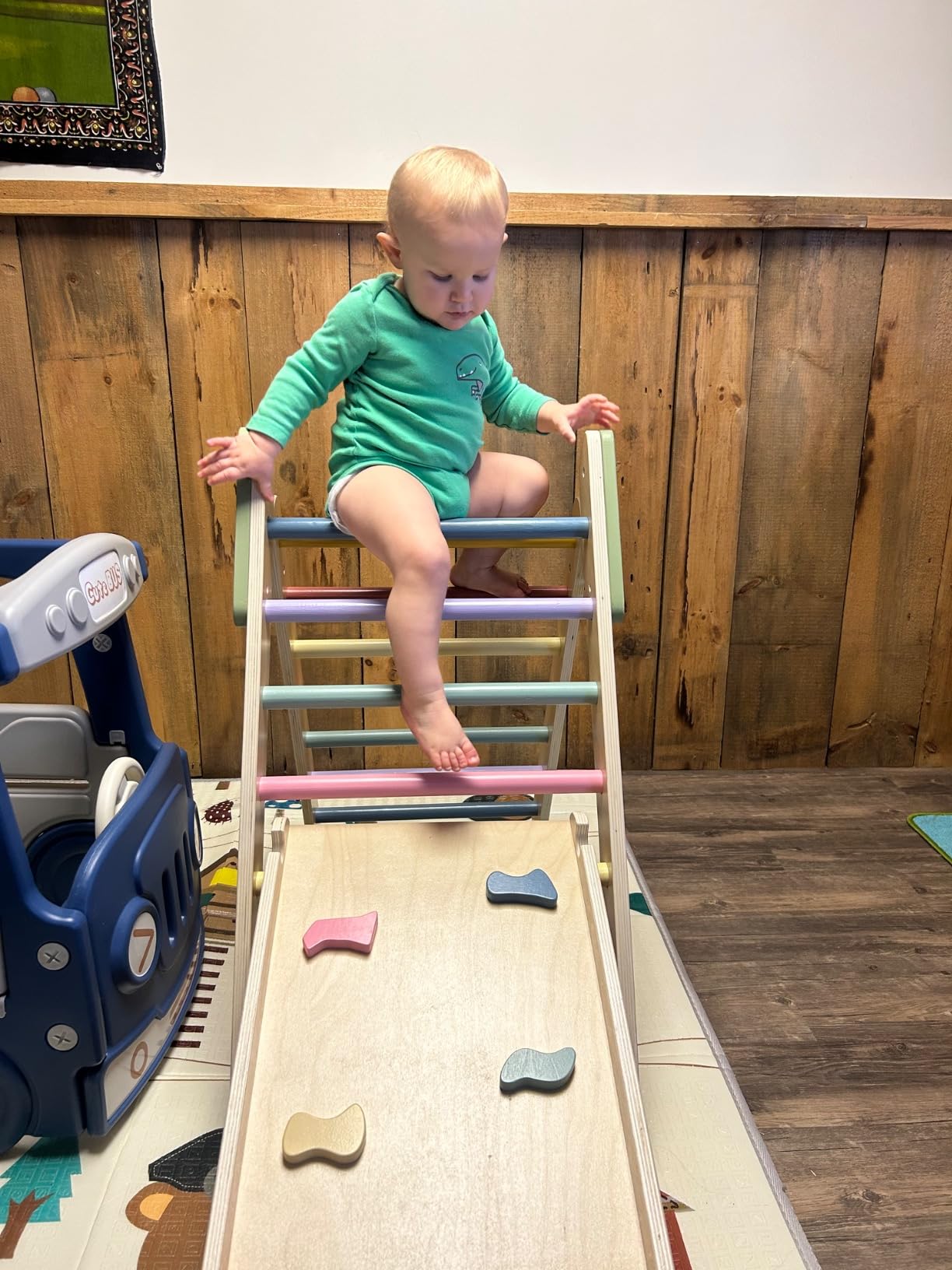 LOL-FUN Foldable Pikler Triangle Climbing Toy with Slide for Toddlers 1-3 customer photo 1