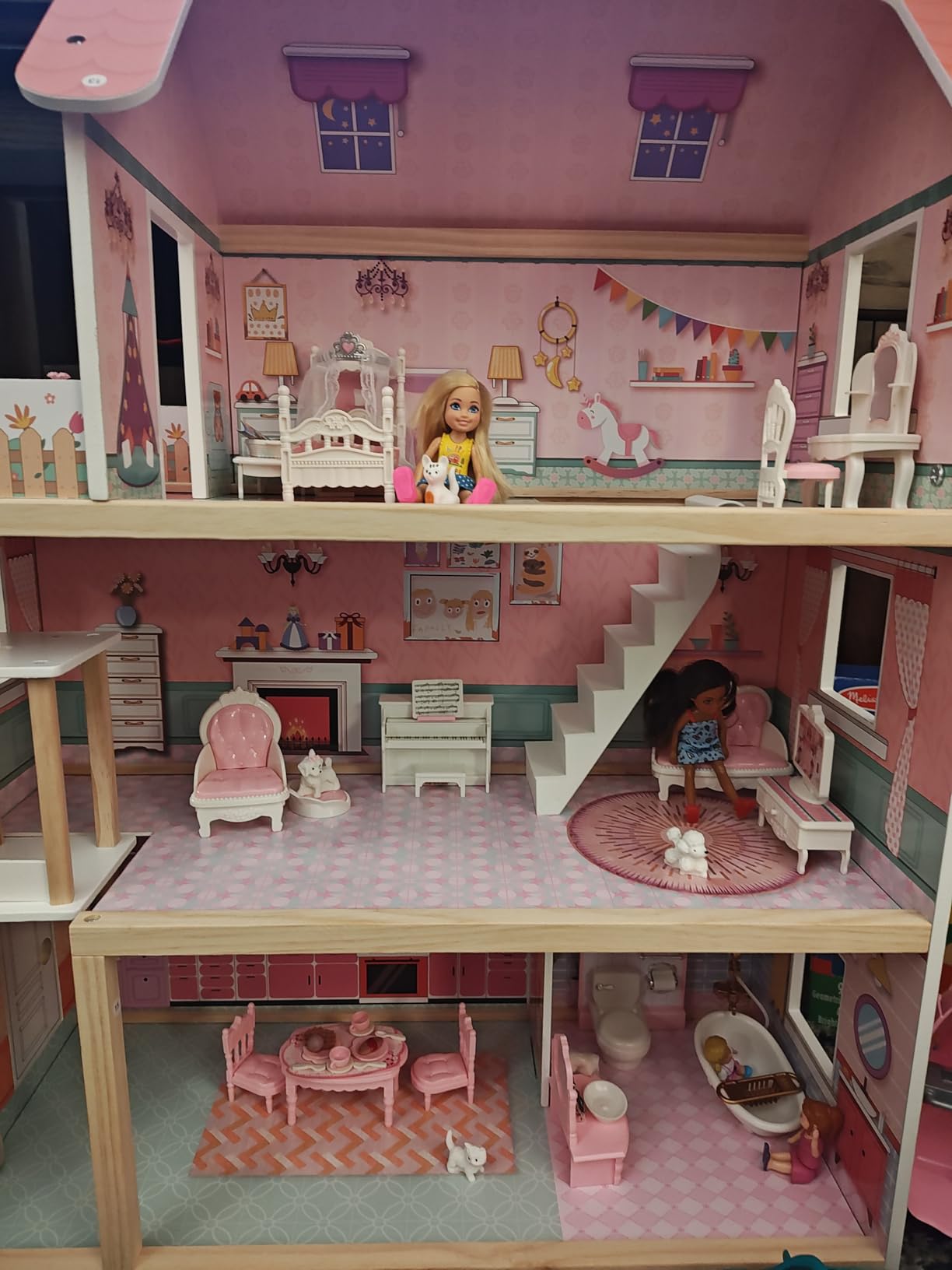 ROBUD Wooden Dollhouse, Doll House Playset customer photo 1