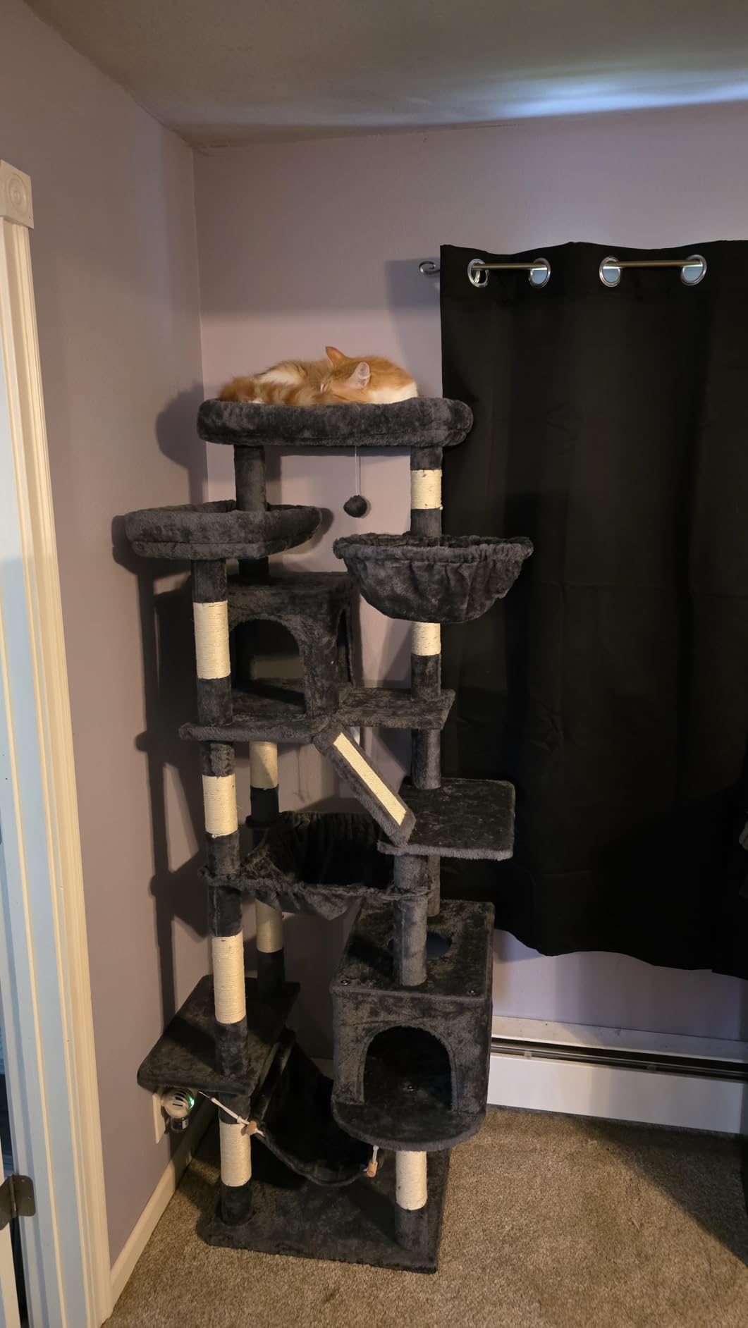 Heybly Cat Tree, 68 inch Multi-Level Cat Tower for Indoor Cats HCT025G customer photo 1