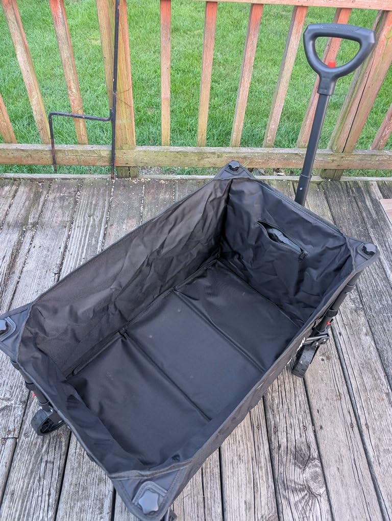 ROSONG Collapsible Wagon Cart with Wheels Foldable - Folding Utility Heavy Duty Wagons Carts for Grocery Sports Garden Shopping Camping Wheelbarrows (Black, 120L) customer photo 1
