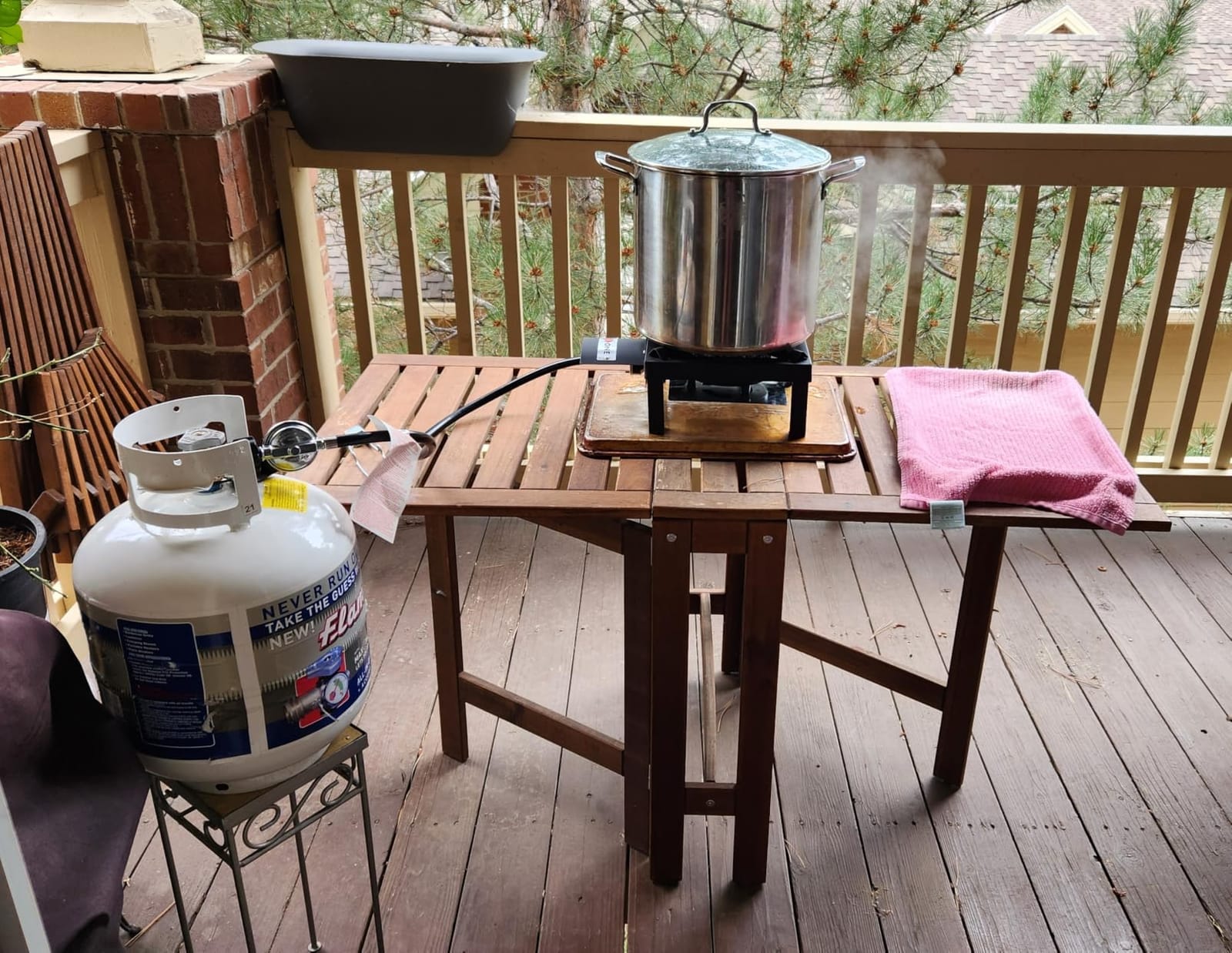 GasOne High Pressure Single Propane Burner - Outdoor Cooking with Heat Shield and Guard – Propane Burner Head for Camping, Tailgating, Seafood Boil, Home Brewing - Patented customer photo 1