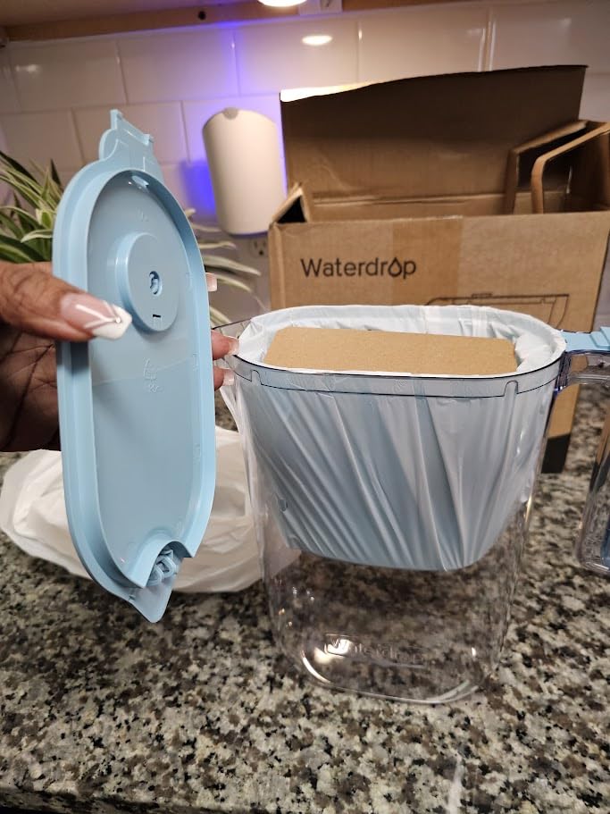 Waterdrop PT-05B-L Water Filter Pitcher, 7-Cup, NSF Certified, Blue customer photo 2