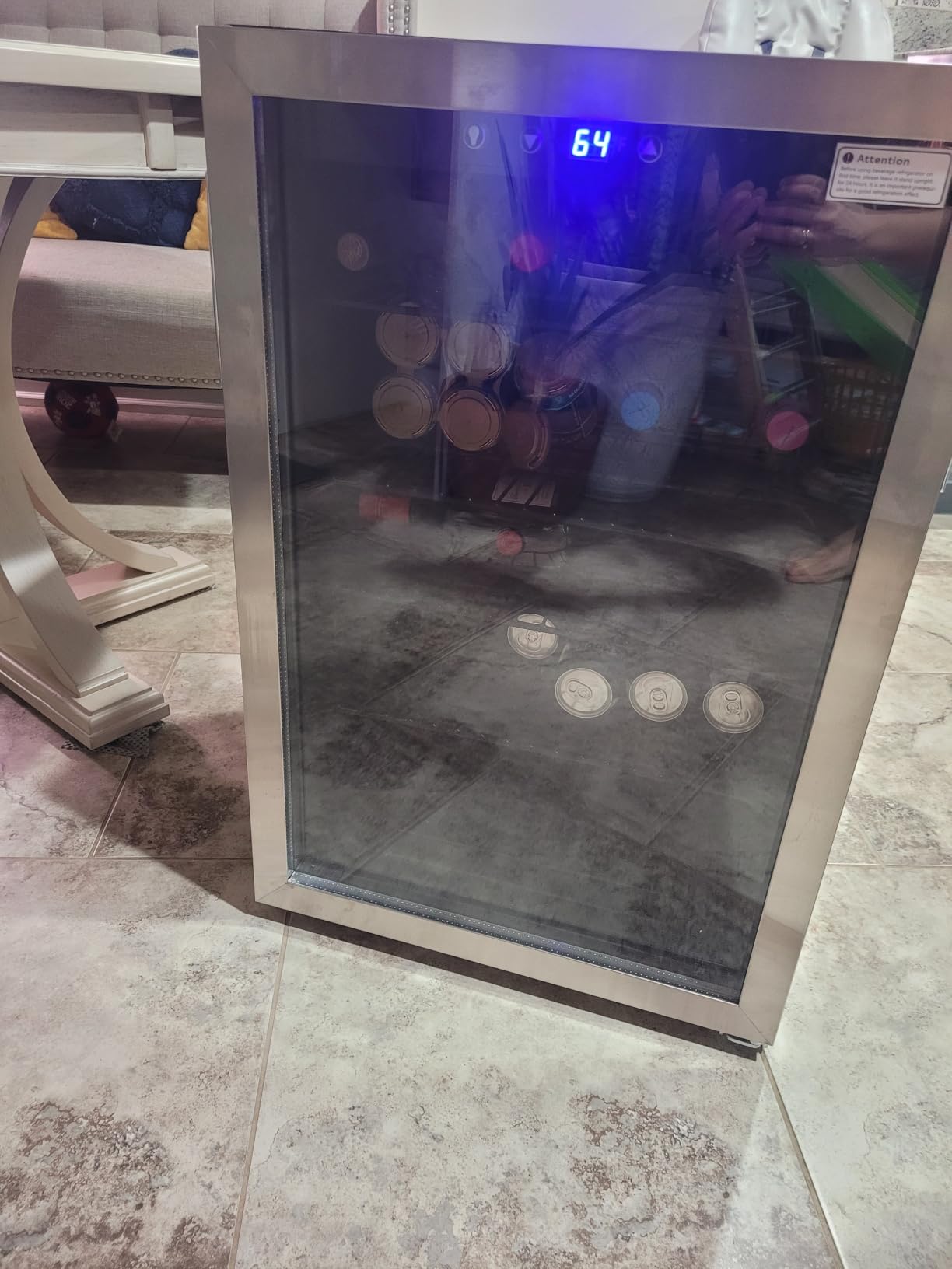 Feelfunn 126 Can Beverage Refrigerator, Glass Door Mini Fridge, 3.2 Cu.Ft customer photo 2
