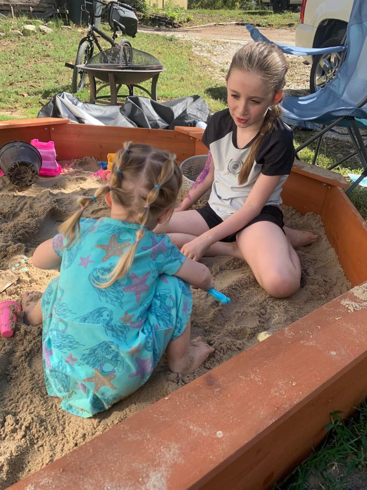 85''x78''x9'' Octagon Sandbox with Cover for Kids Outdoor Play, Wood Large Sandpit with 4 Benches, Quick Easy Install, US. Patented customer photo 1