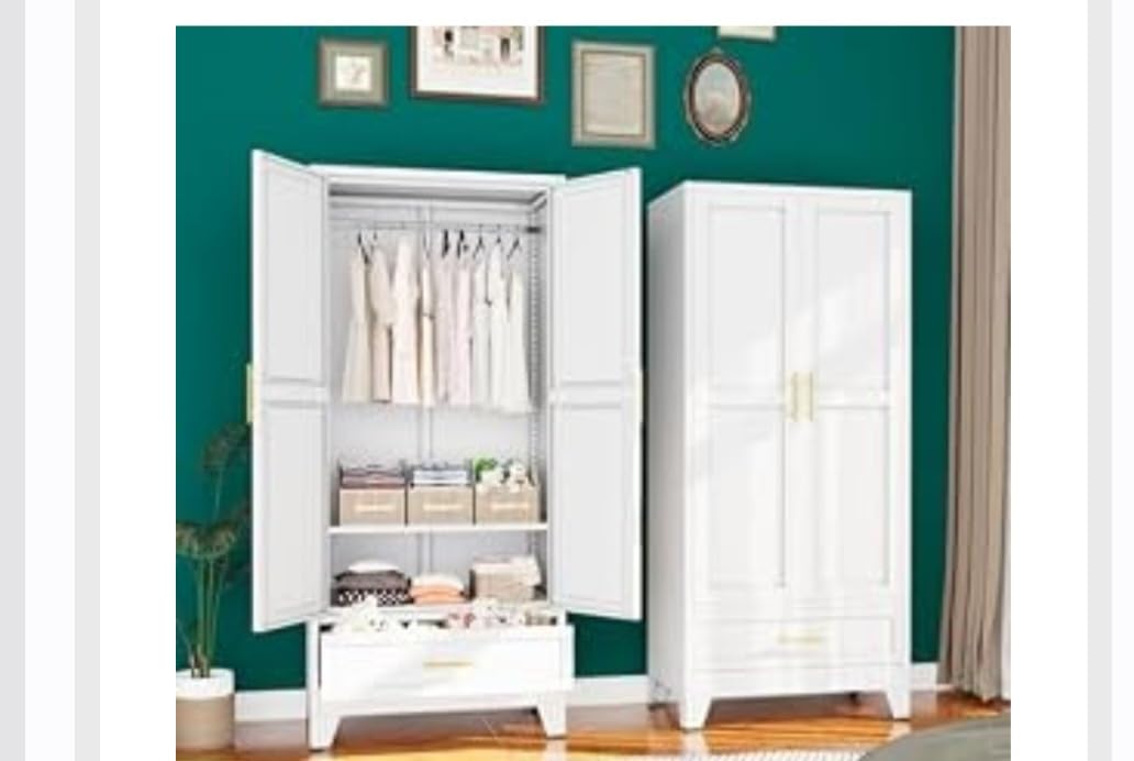 erosoei Metal Armoire Wardrobe Closet, 71