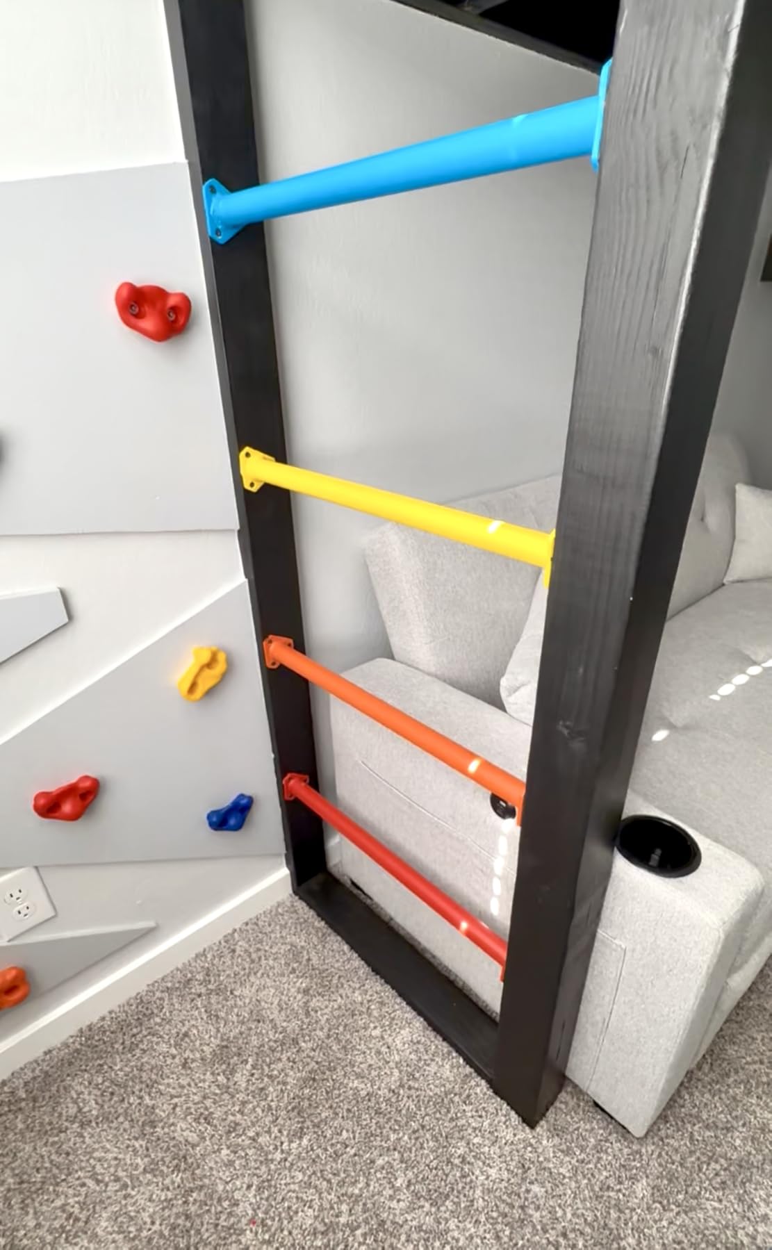 16 Inch 7 Colors Steel Monkey Bars Ladder Rungs Set for Backyards Playground and Children Indoor and Outdoor Climbing Kit (7 Pack) customer photo 1