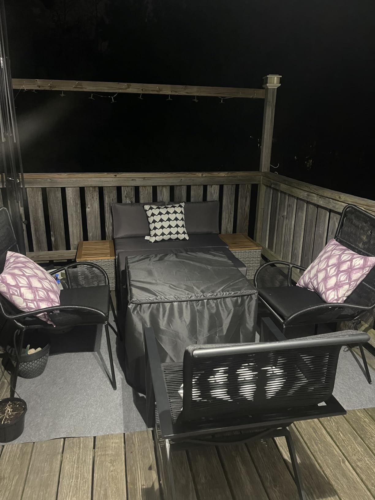 Flamaker Outdoor Rattan Daybed with 2 Side Tables, Wicker Patio Sofa with Storage Ottoman, Cushions, Sunbed Wicker Furniture Chaise Lounge Chair for Backyard Porch Poolside (Beige) customer photo 2