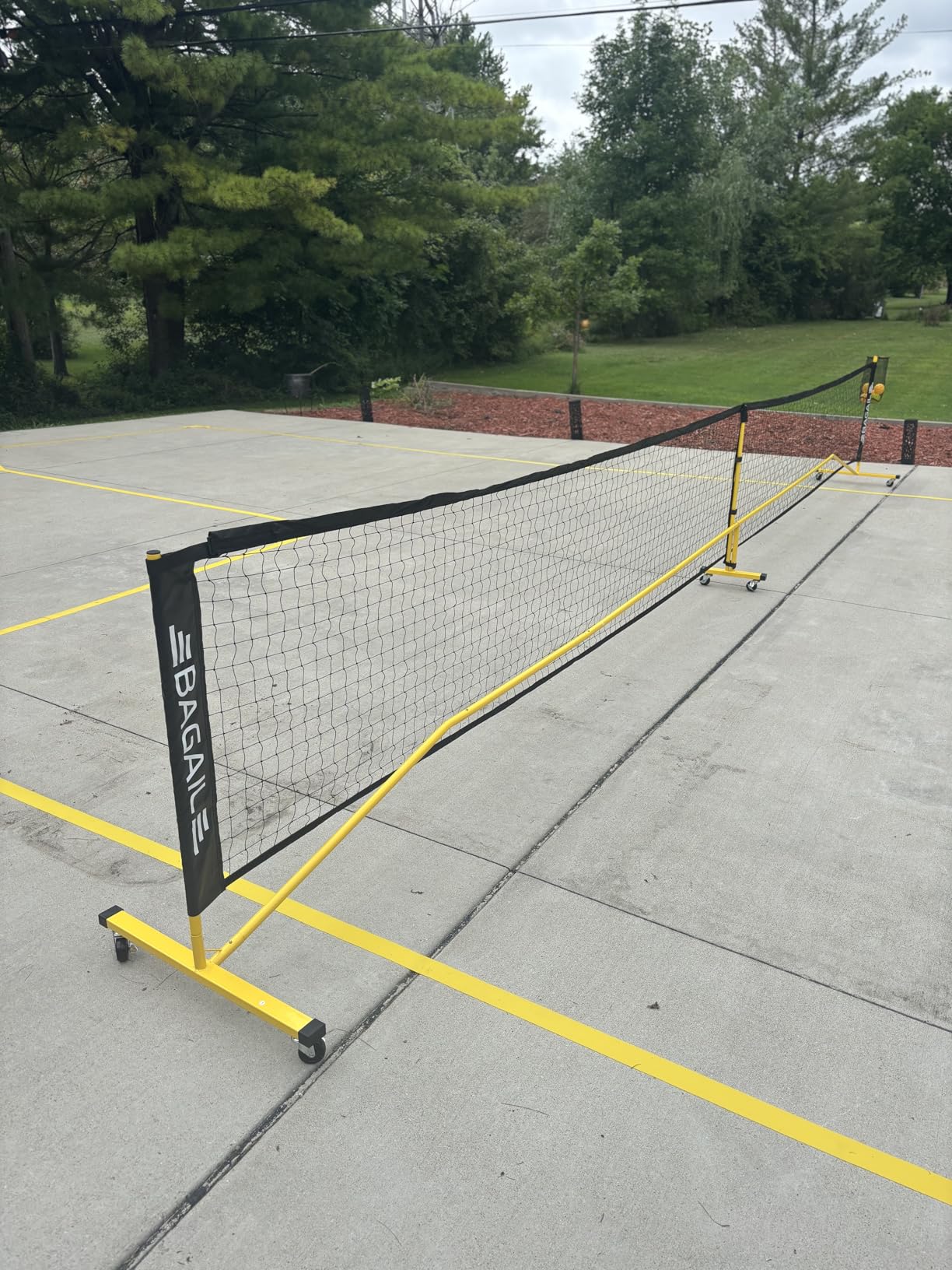 BAGAIL Portable Pickleball Net Set, 22 FT Regulation Size Pickle Ball Net with Ball Collector, 4 Balls and Carry Bag, Easy Setup for Outdoor Indoor Driveway customer photo 1