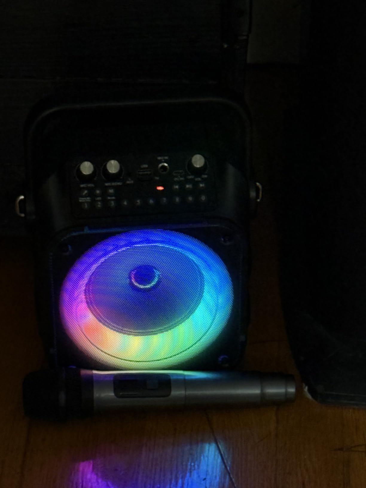 CYY Karaoke Machine, Portable Bluetooth Speaker with 2 Wireless Microphones customer photo 1