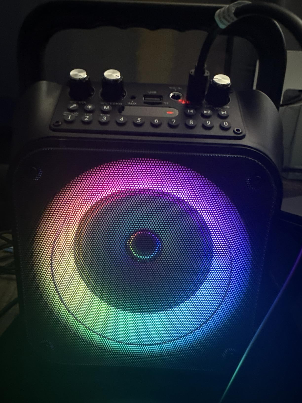 CYY Karaoke Machine, Portable Bluetooth Speaker with 2 Wireless Microphones customer photo 2