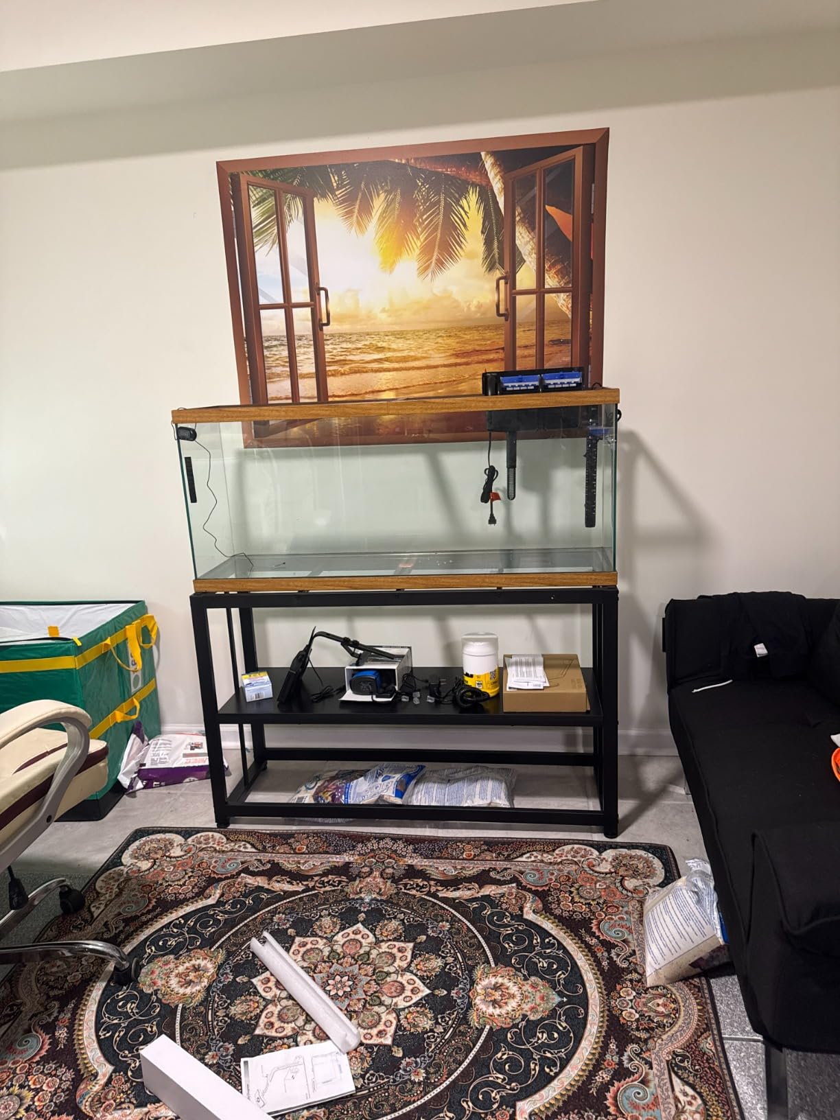 VOWNER 55-75 Gallon Fish Tank Stand, Metal Aquarium Stand, Black customer photo 2