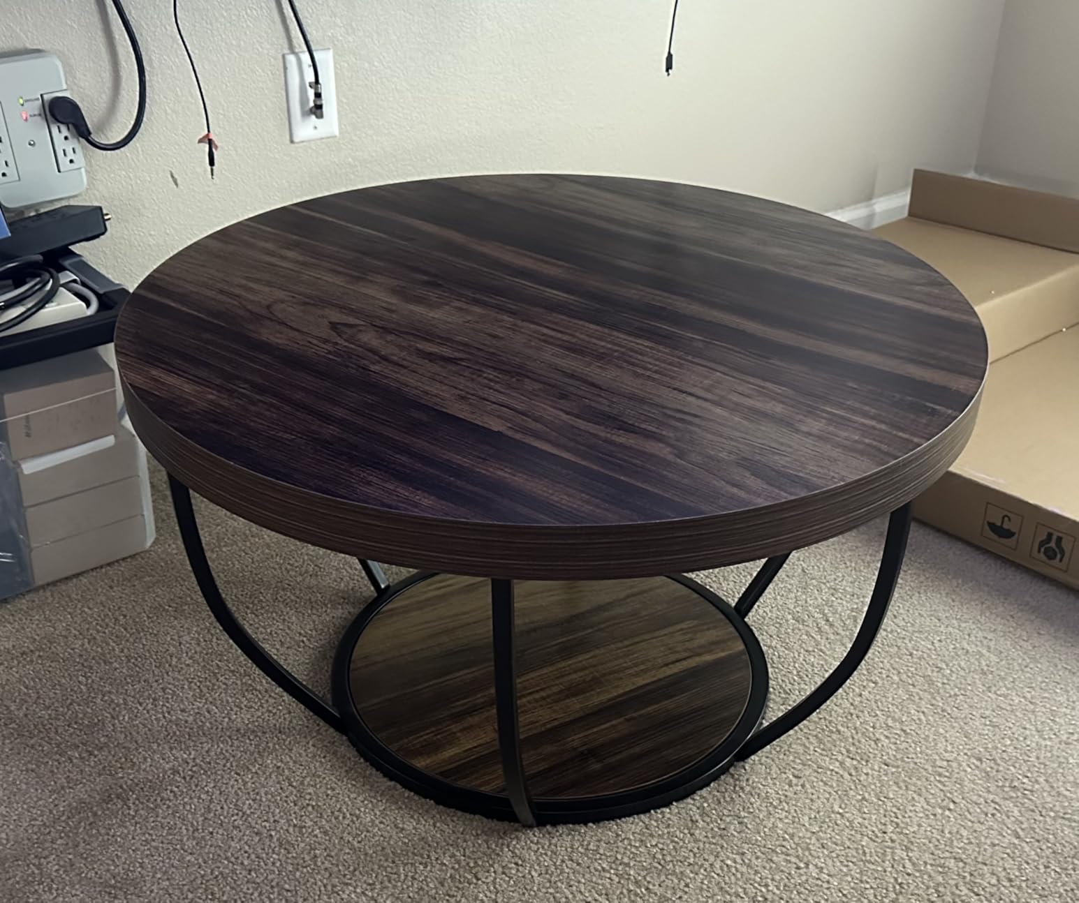 Tribesigns Round Coffee Table with Storage, 31.7