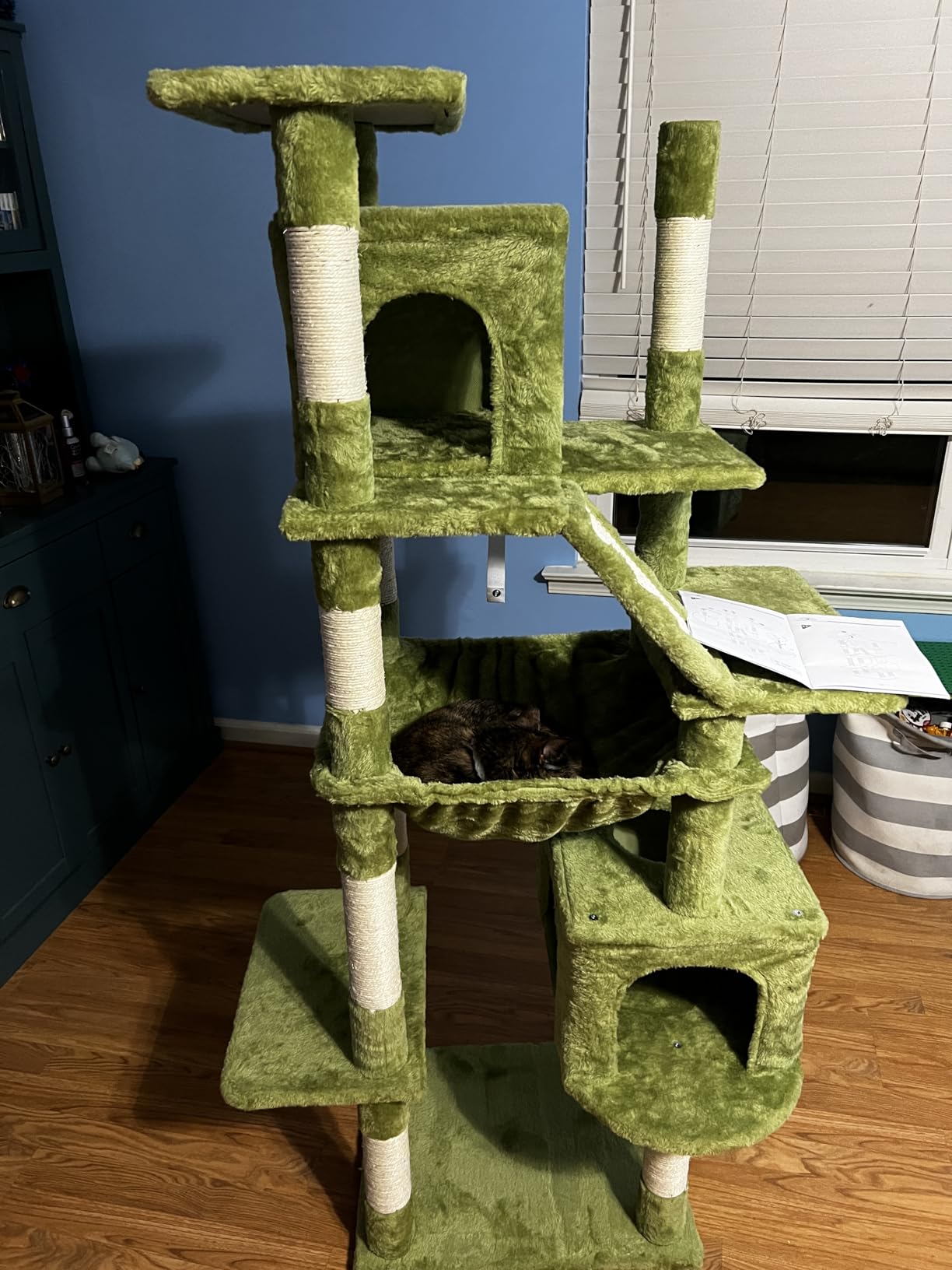 Heybly Cat Tree, 71-Inch-Tall Tower for Indoor Cats with 2 Perches HCT034G customer photo 2