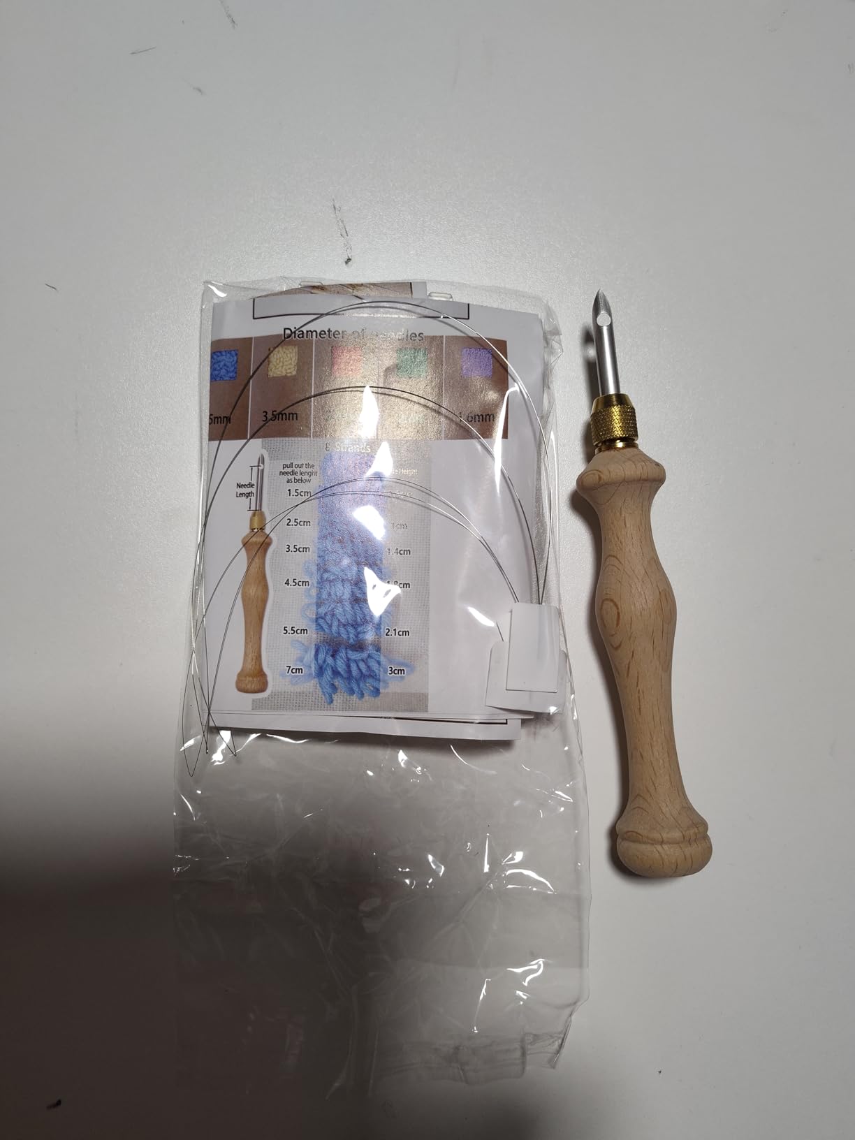 DiaWiew Punch Needle Embroidery Kit - Complete Set for Needle Punching - Includes Adjustable Punch Needle Tool and Wooden Handle Embroidery Pen Set - Ideal for Adults Beginners customer photo 2
