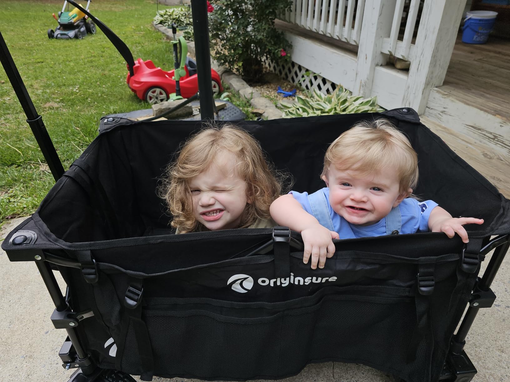 Originsure 220L Collapsible Beach Wagon Cart with Big Wheels, 460lbs, Black | 38
