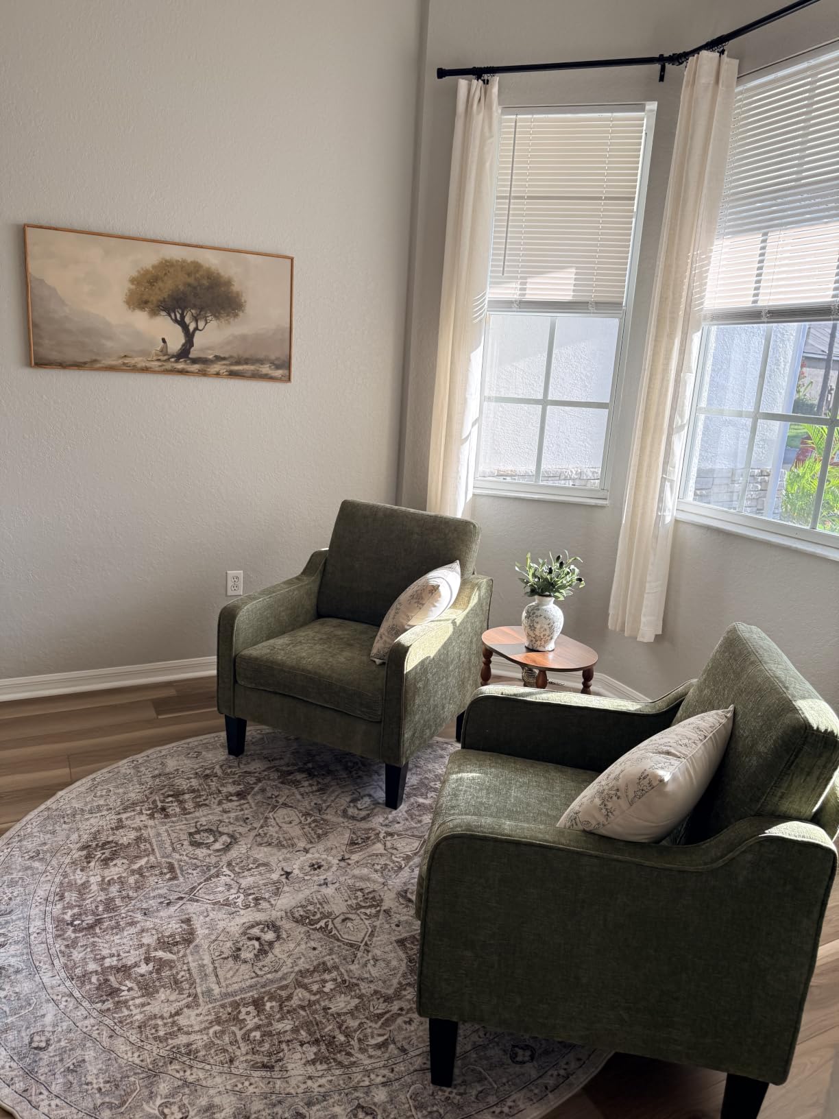 VINGLI Accent Chair, Chenille Upholstered Armchair, 380 LBS, Living Room customer photo 2