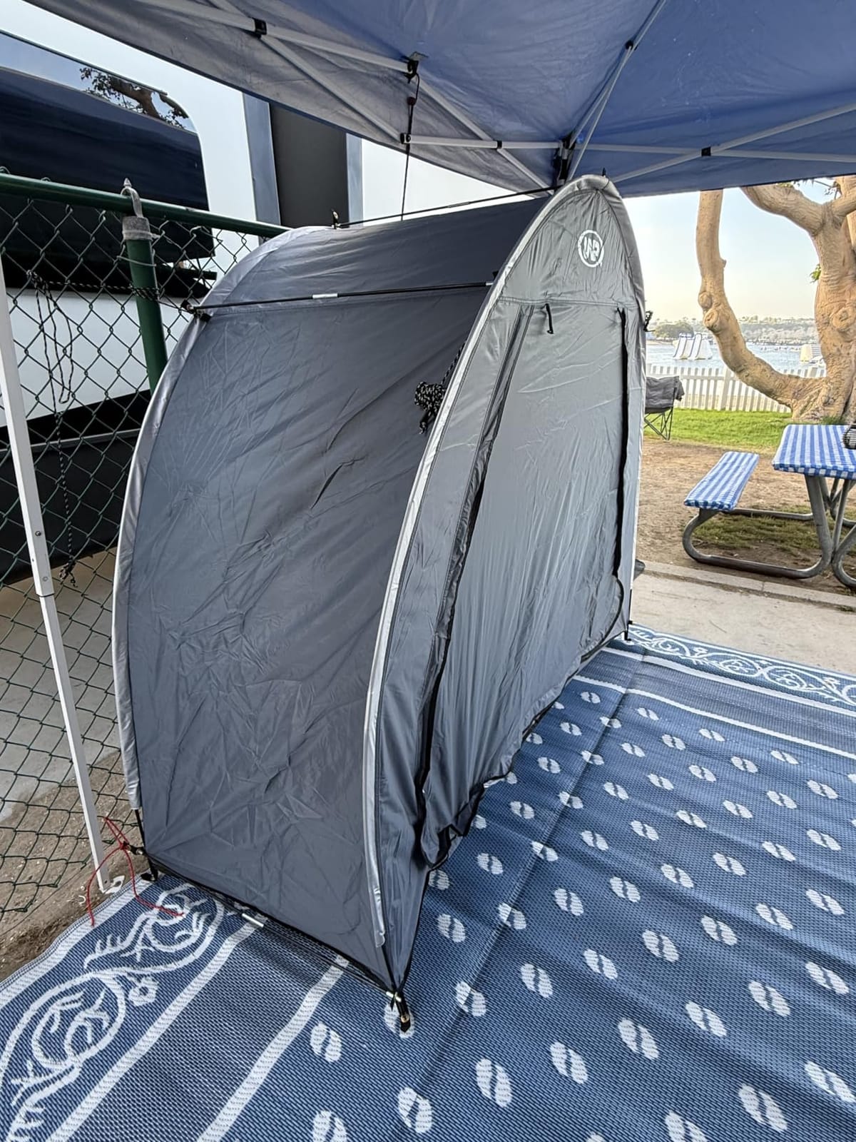 UNP Bike Storage Shed Tent, Waterproof Bike Storage Tent for 1/2/3/4 Bikes customer photo 1