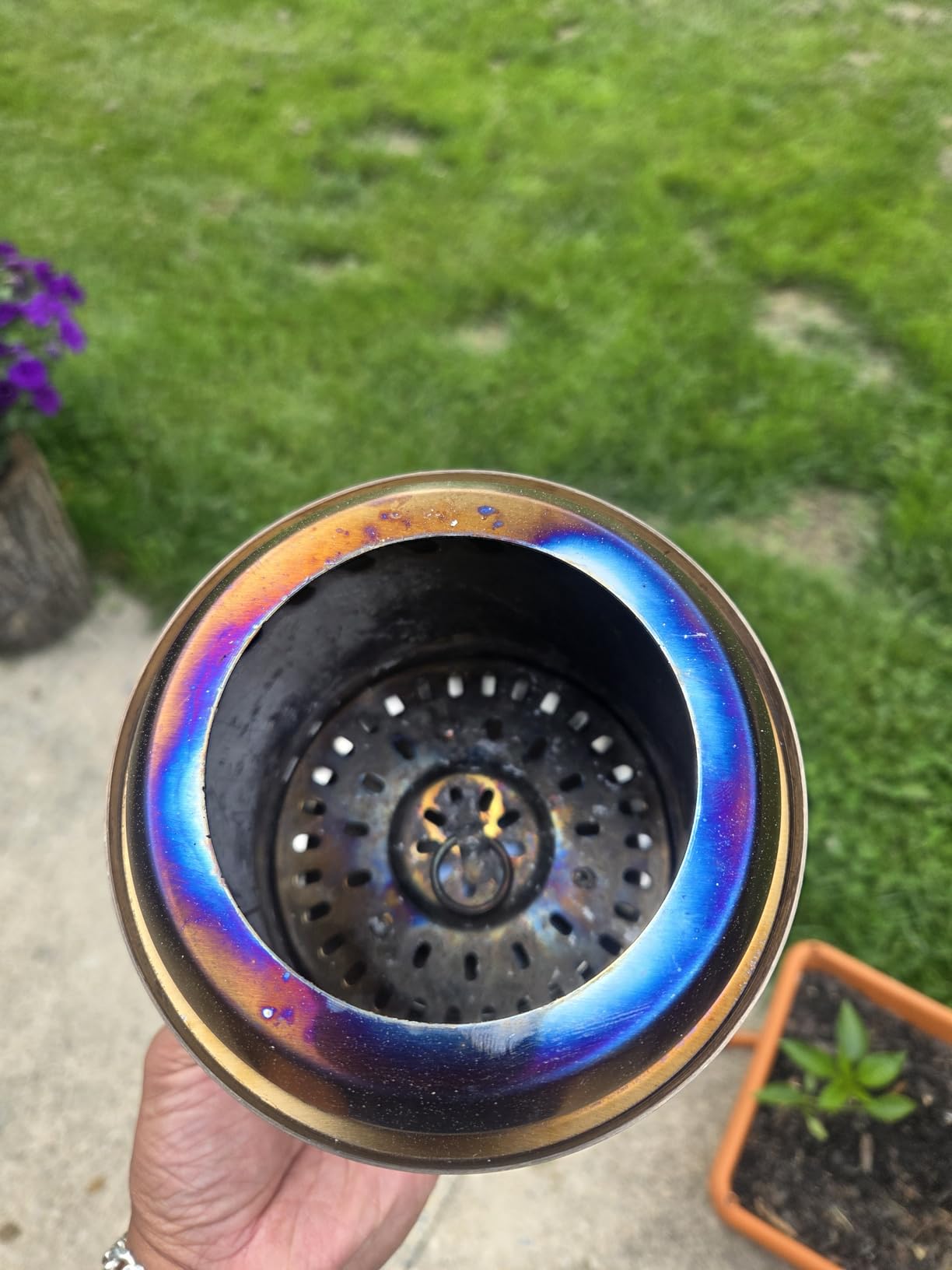 HGD Tabletop Fire Pit, Smokeless Firepit Outdoor, Mini Fire Pit for with Carry Bag for Camping Backyard Patio Garden Picnic, Silver customer photo 2