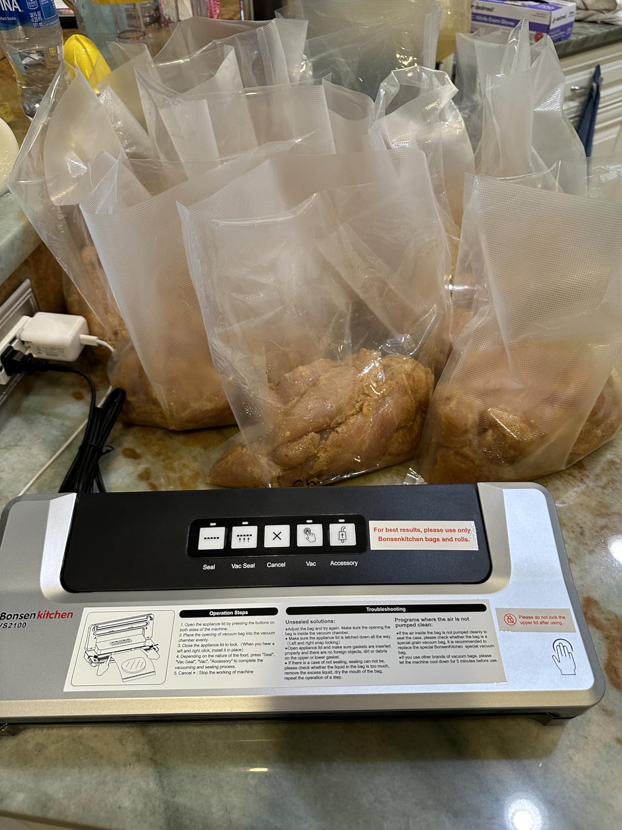 Bonsenkitchen Vacuum Sealer Machine, Multiple Modes For Meal Prep,Silver customer photo 2