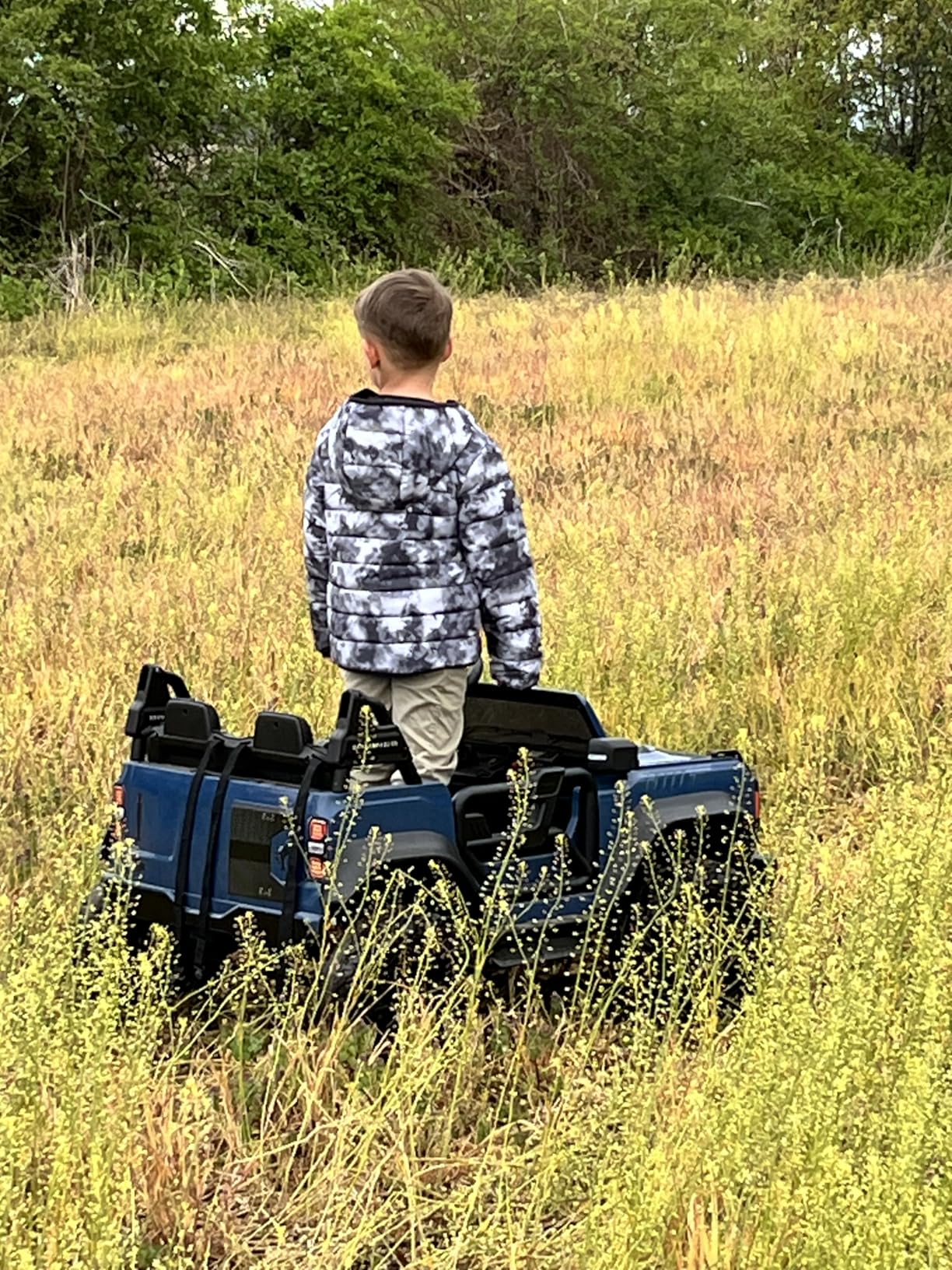ENYOPRO 2 Seater Ride On Car for Kids, 24V Licensed Ford Bronco Raptor Electric Power Ride On Truck Toy with Remote Control, 4 Wheels Shock Absorption, Soft Start, Bluetooth, Radio, 3 Speed - Blue customer photo 2