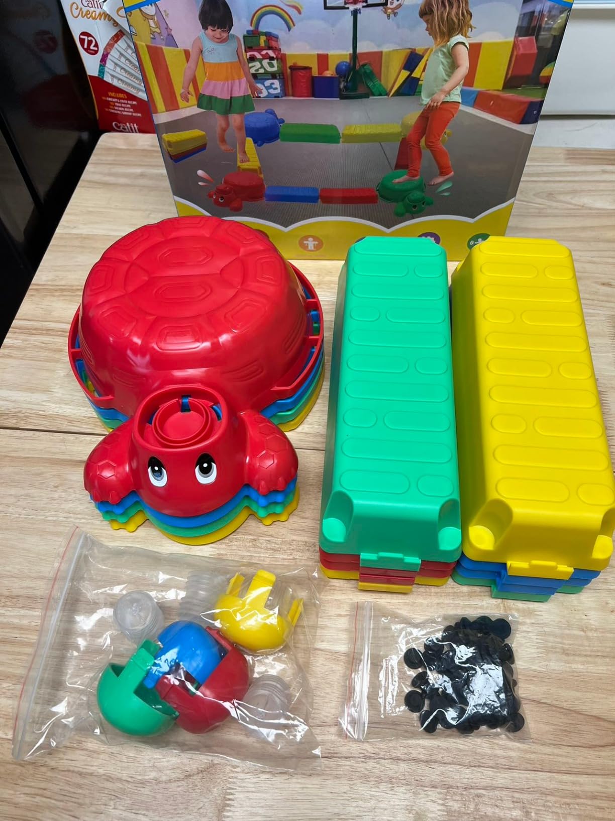 Balance Beams Stepping Stones For Kids - 12 Piece Turtle Jumping Stepping Stones Balance Beams, Kids Indoor or Outdoor Play Obstacle Course, Stocking Stuffers for Active Kid Ages 2 3 4 5 6 Year Old customer photo 2