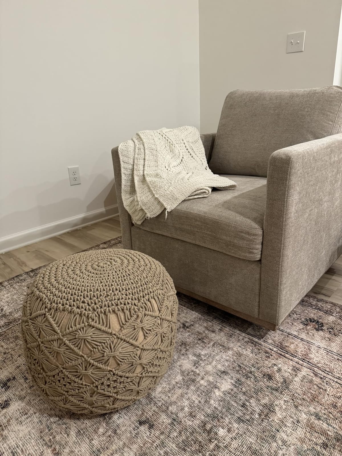 Swivel Accent Chair Set of 2, 360 Degree Square Swivel Barrel Chair for Living Room, Mid Century Modern Upholstered Accent Chair,Comfy Sofa Armchairs for Bedroom,Nursery, Chenille, Taupe customer photo 2