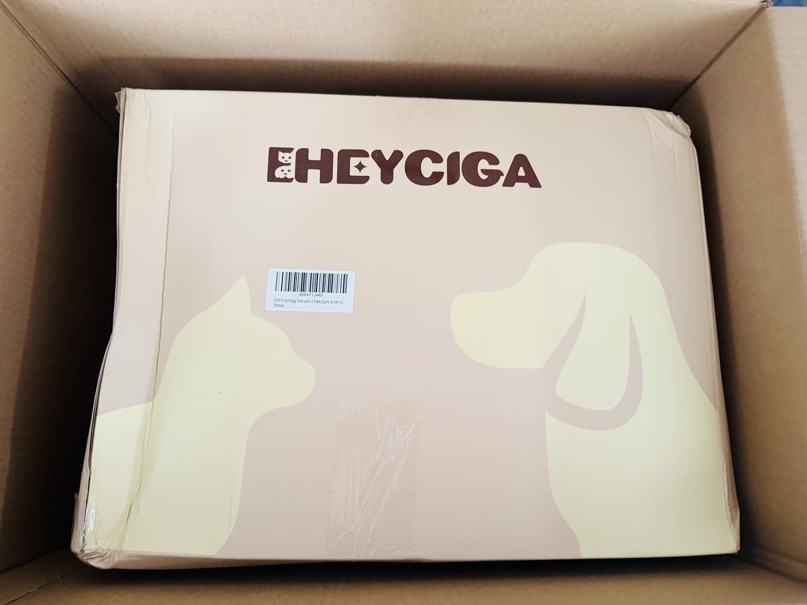 EHEYCIGA Orthopedic XL Dog Bed for Large Dog, Memory Foam Dog Couch, Grey | 42x30 Inch Extra Large Sized Dog Sofa with Sides, Waterproof Liner & Washable Removable Cover, Bolster Pet Couch customer photo 1