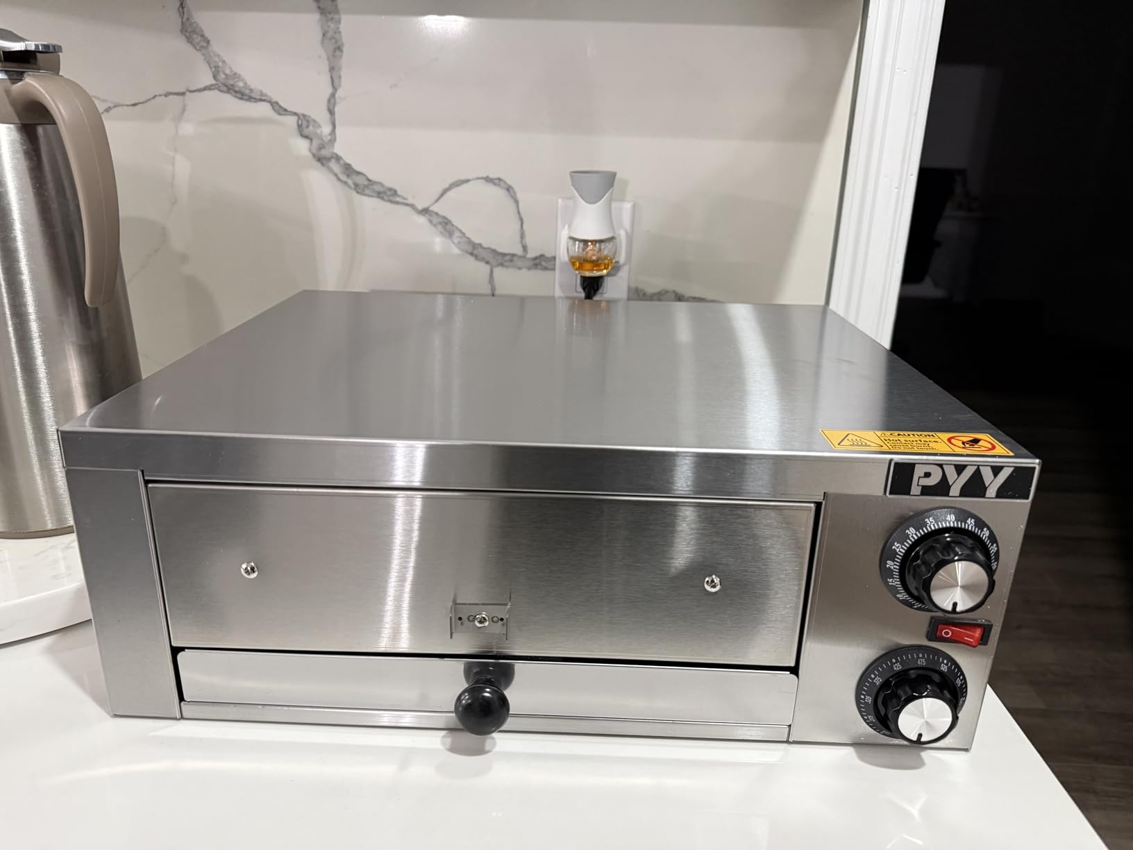 PYY Pizza Oven Indoor Electric Countertop Commercial Pizza maker with Crumb Tray Stainless Steel Pizza Cooker Machine for Home customer photo 1